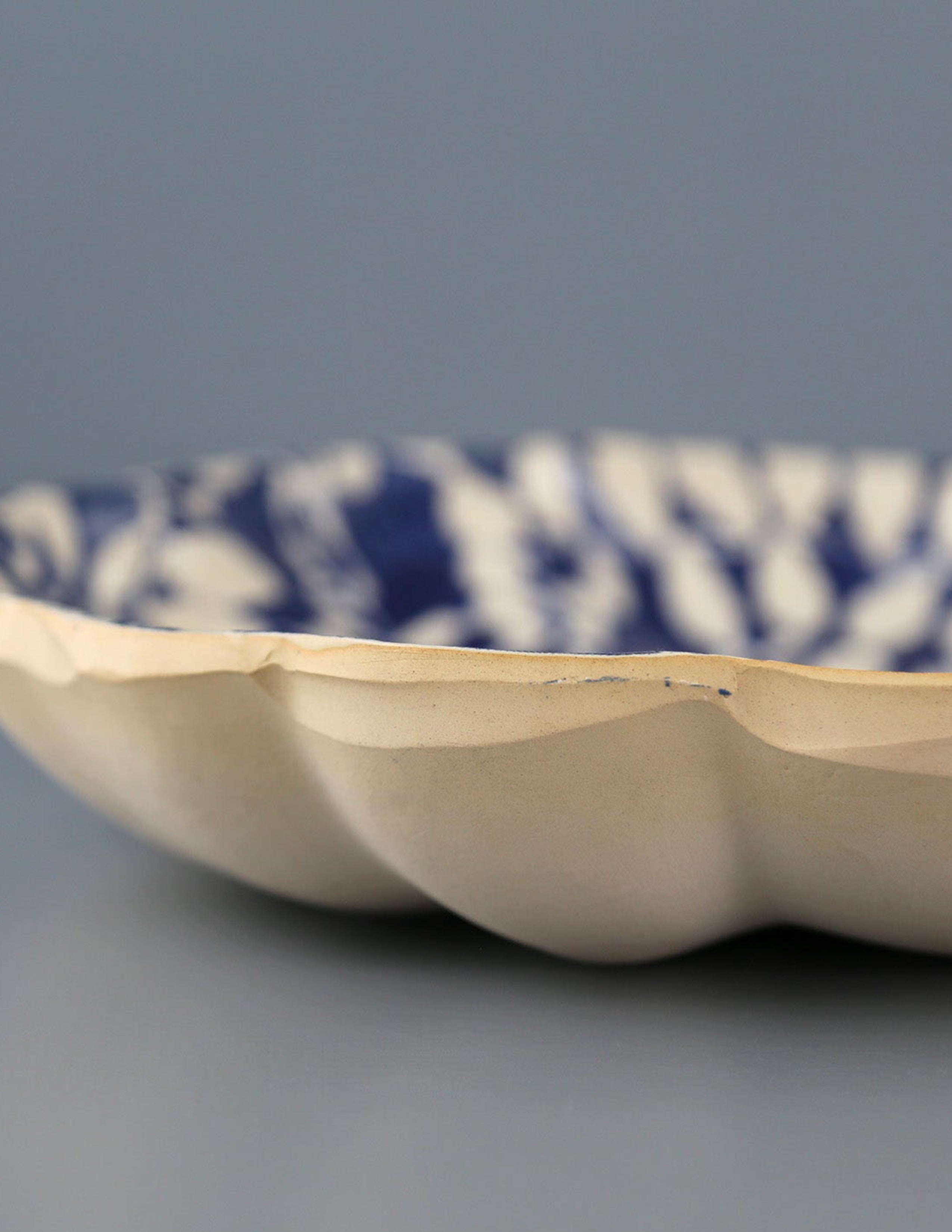 Large Scallop Bowl - Cobalt Aspen