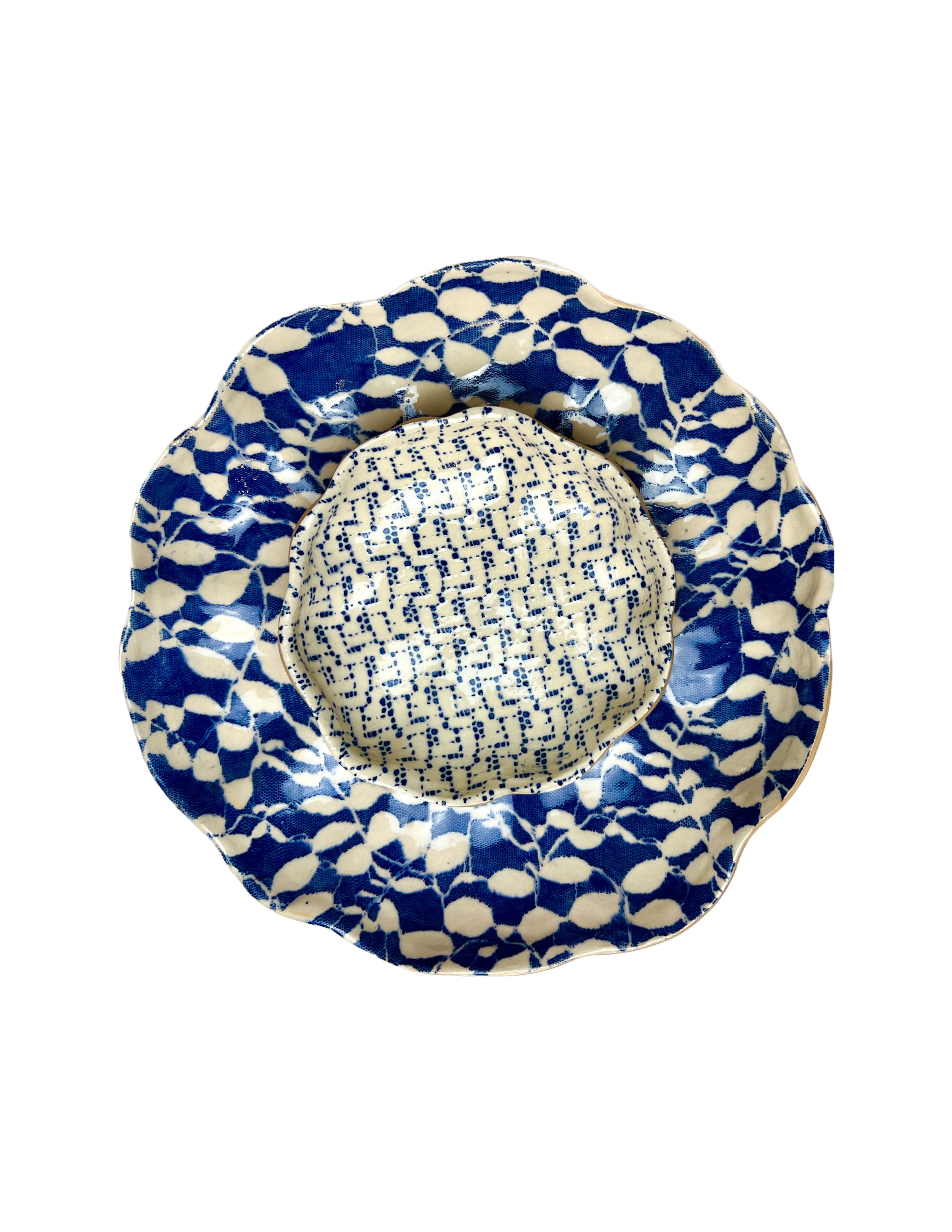 Large Scallop Bowl - Cobalt Aspen
