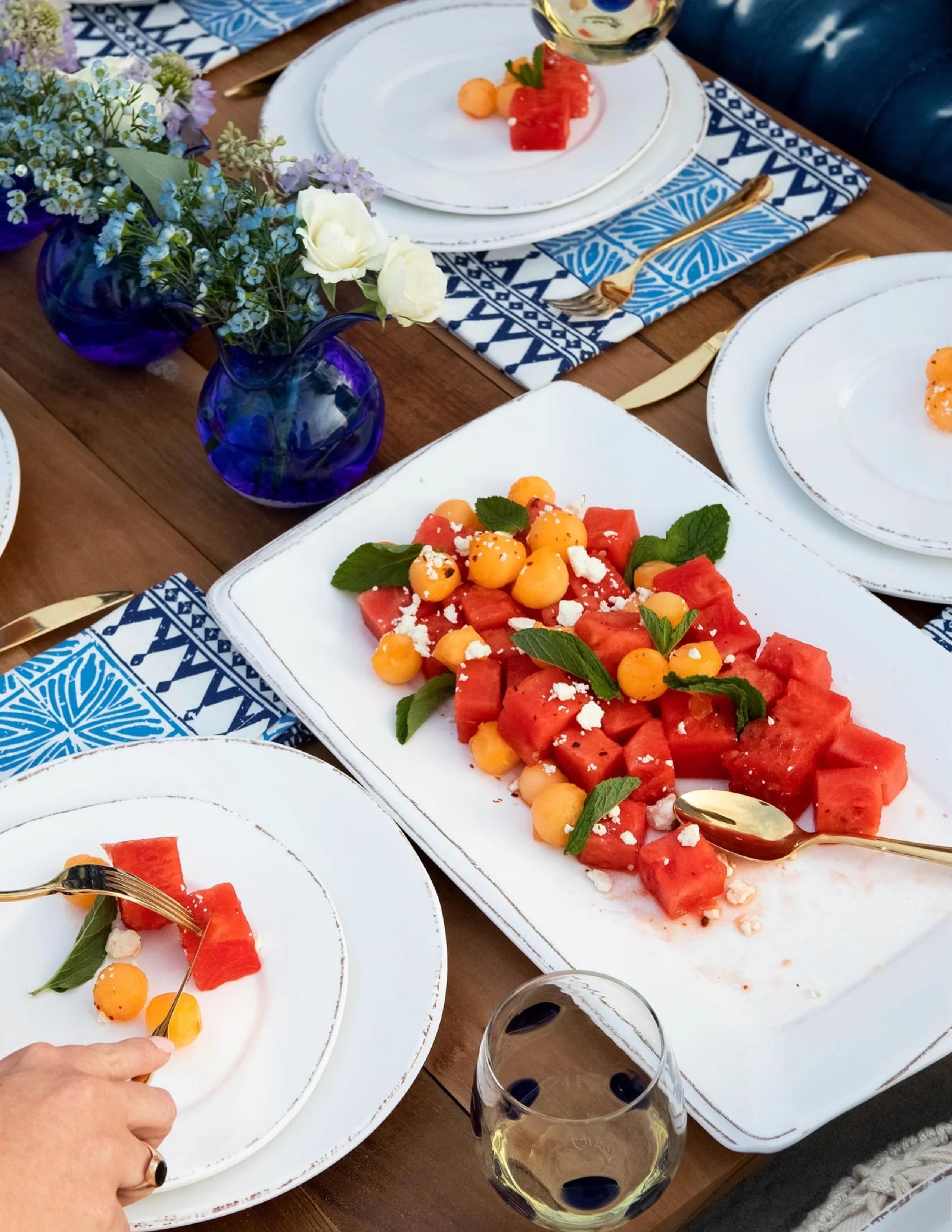 Lastra White Melamine Rectangular Platter
