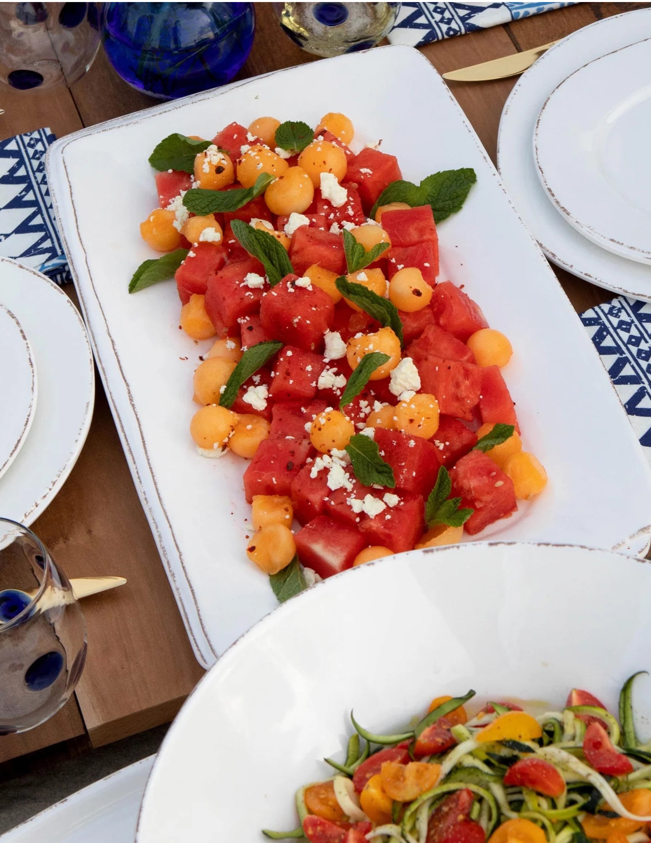 Lastra White Melamine Rectangular Platter