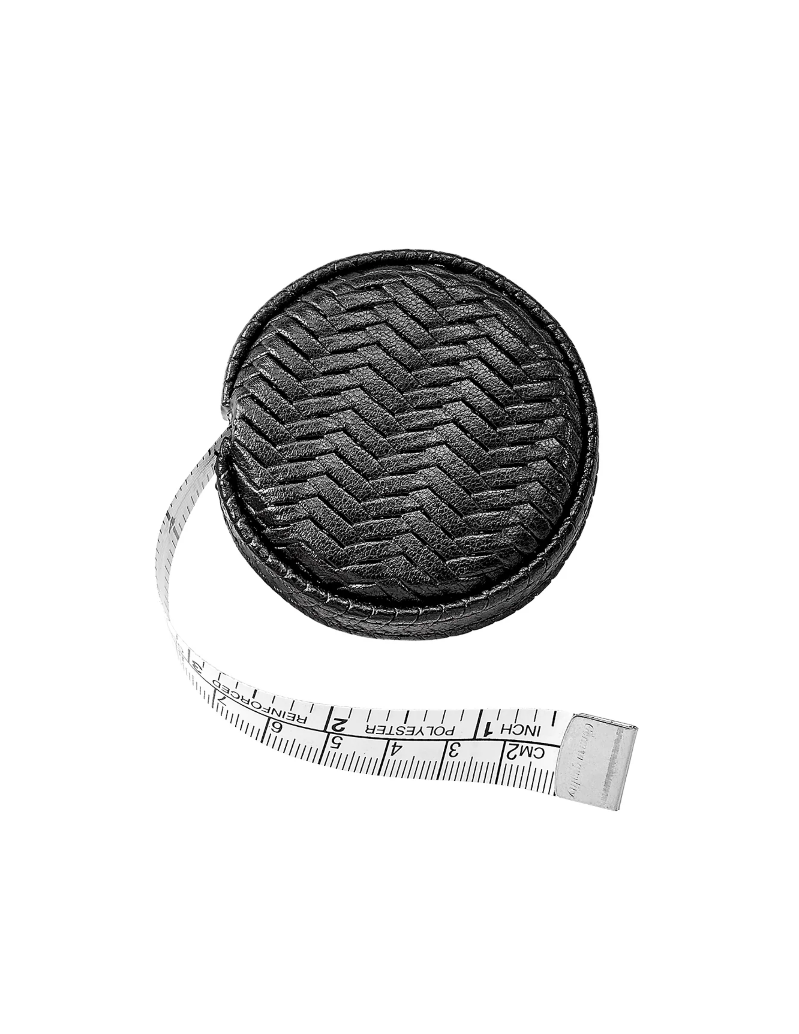 Large Tape Measure - Black Leather Weave
