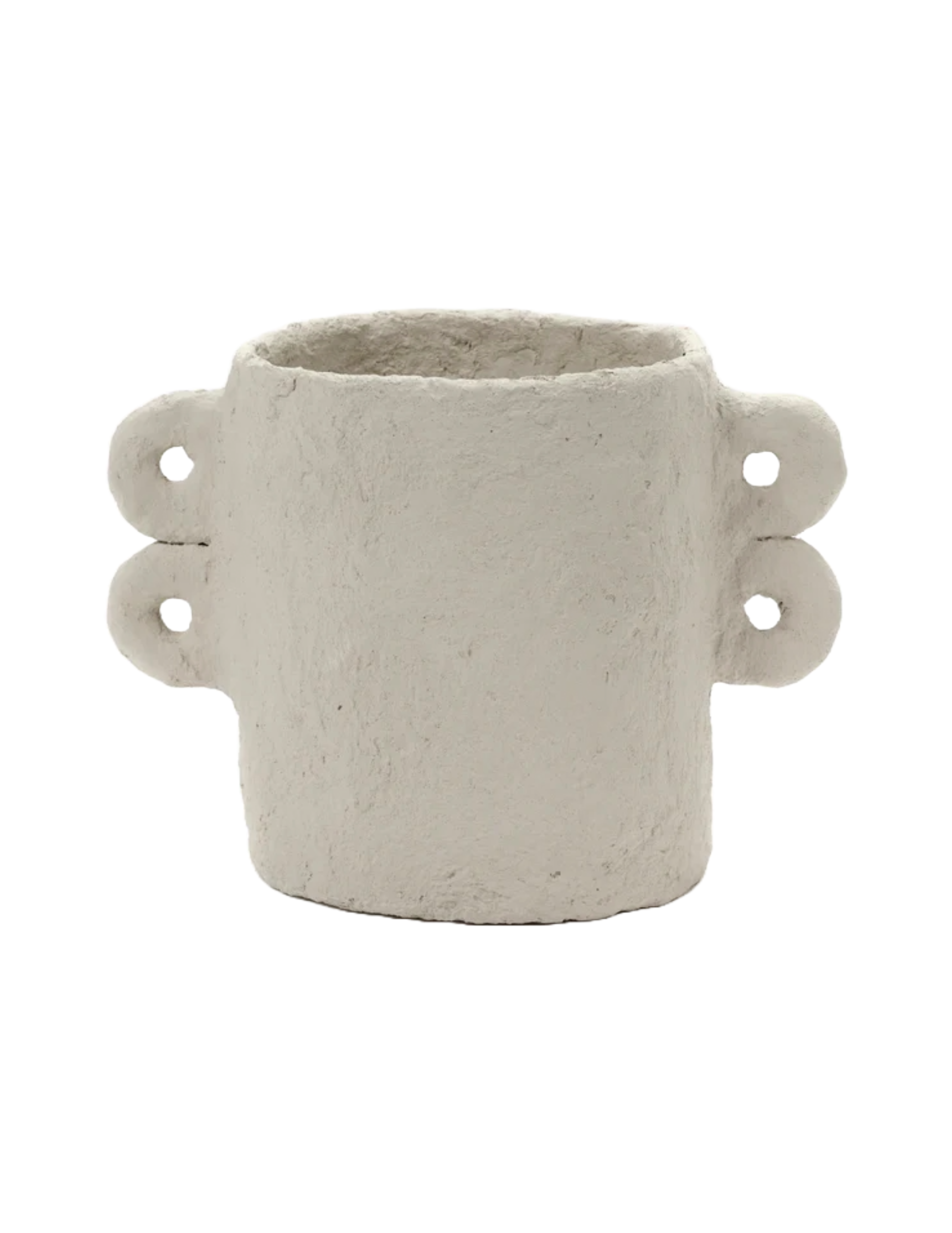 Medium Beige Papier Mache Pot