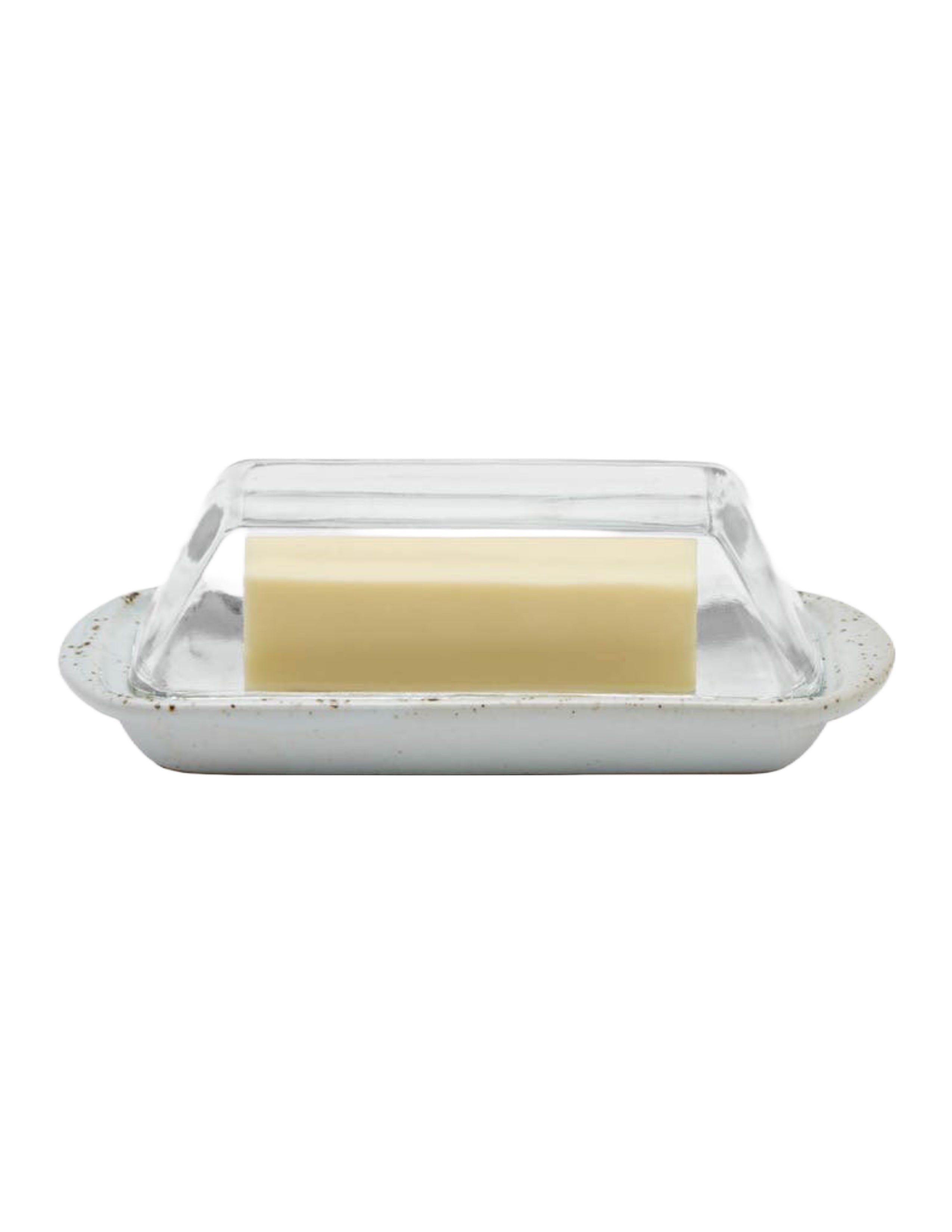 Lessie White Salt Glaze Butter Dish