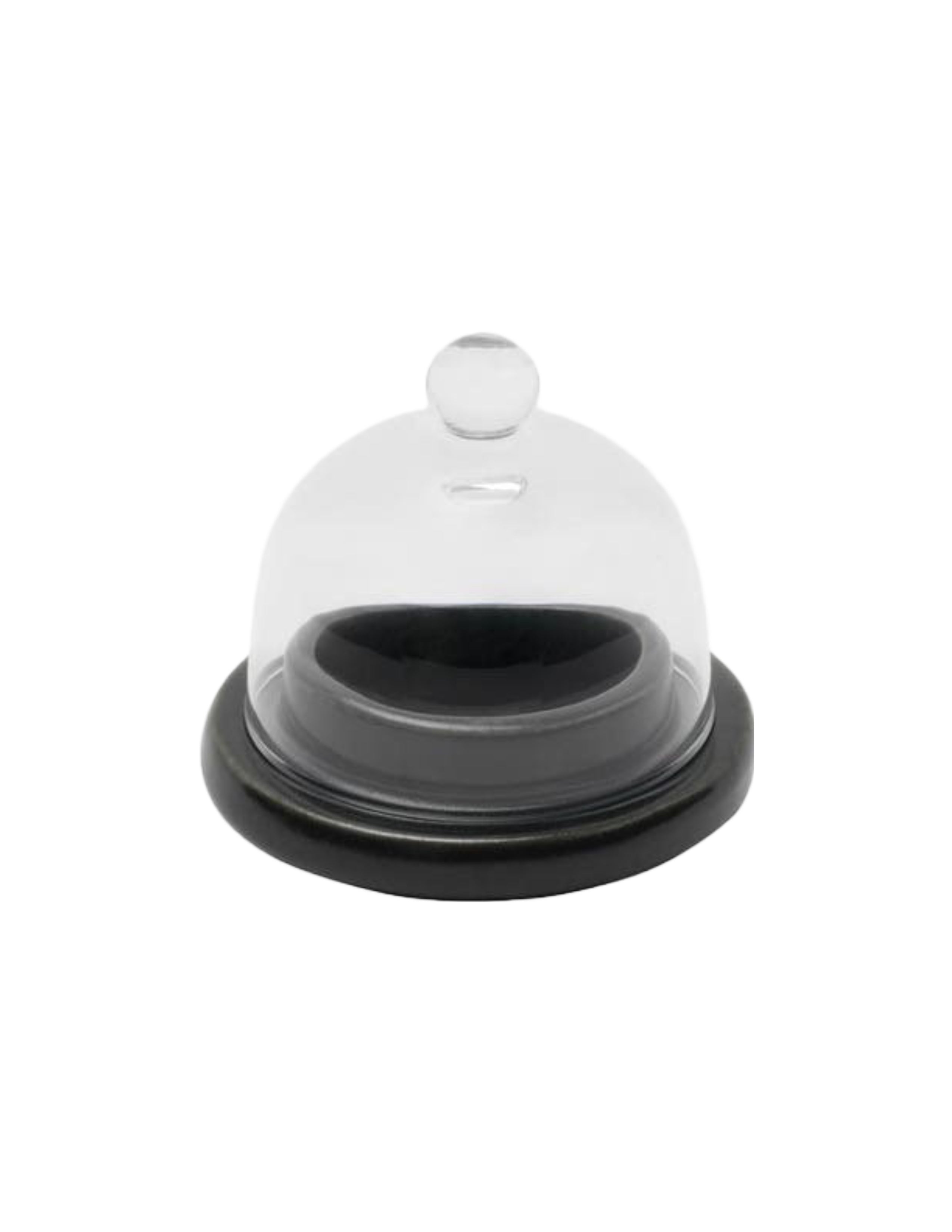 Marcus Black Glaze Round Butter Dish