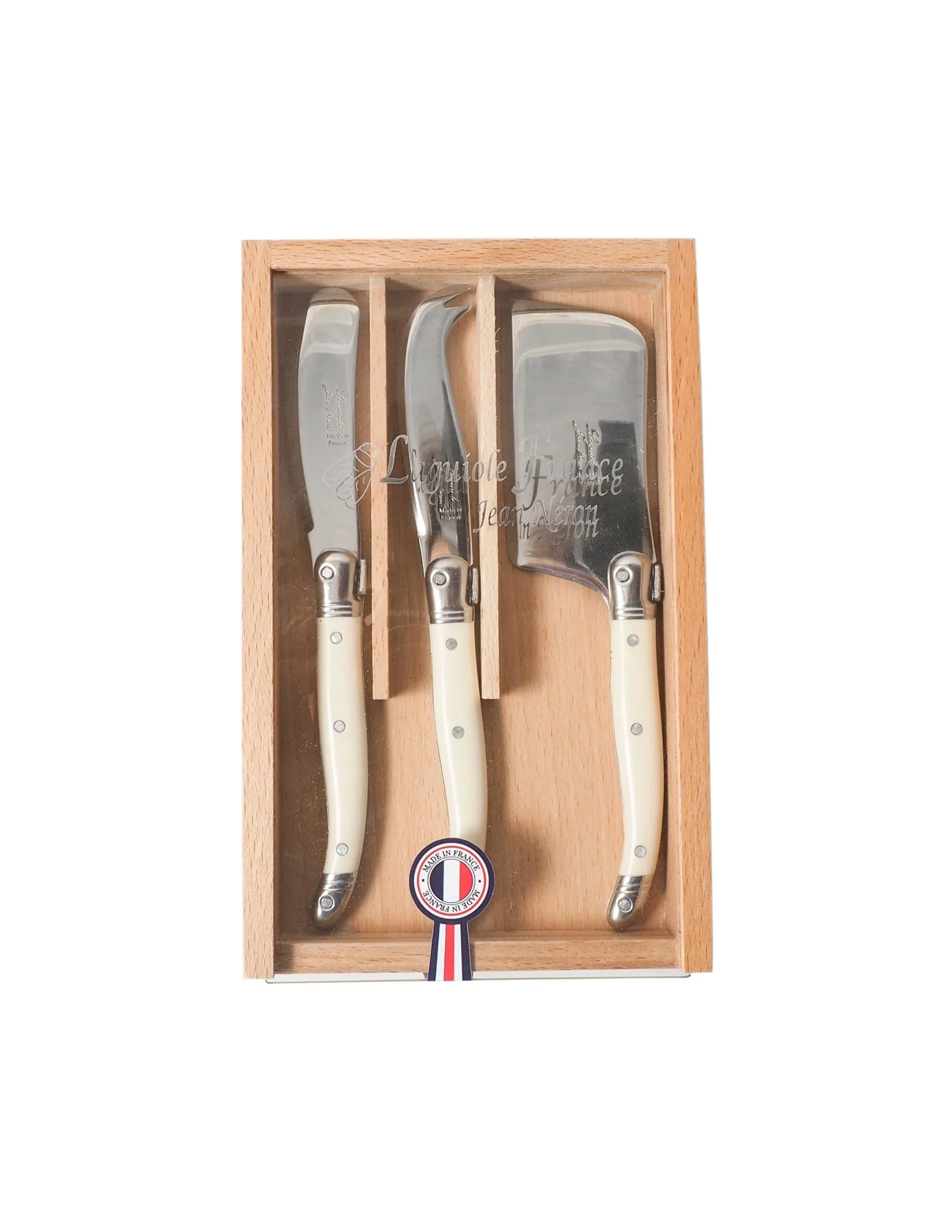 Laguiole 3 Piece Mini Cheese Utensil Set - Ivory