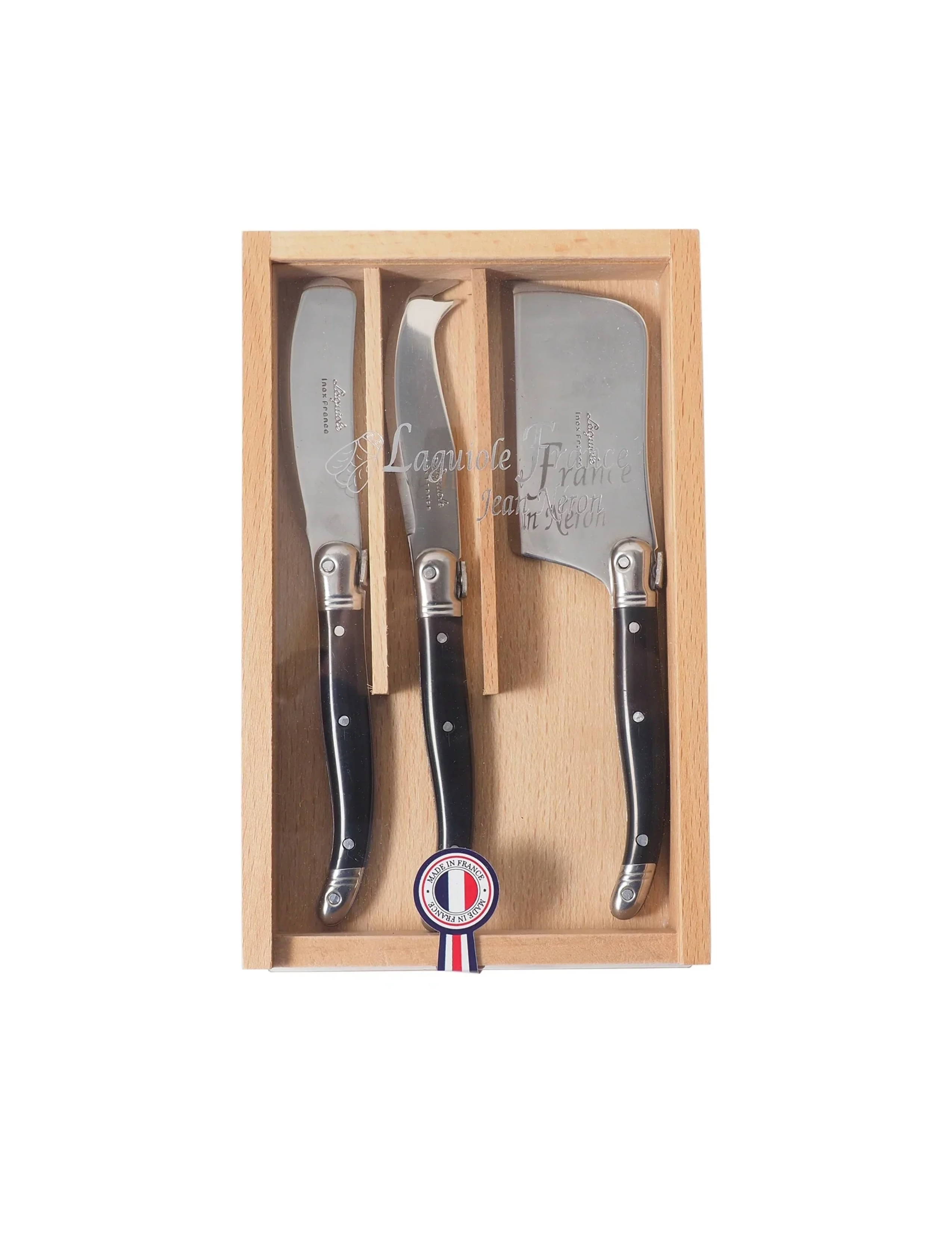 Laguiole 3 Piece Mini Cheese Utensil Set - Black