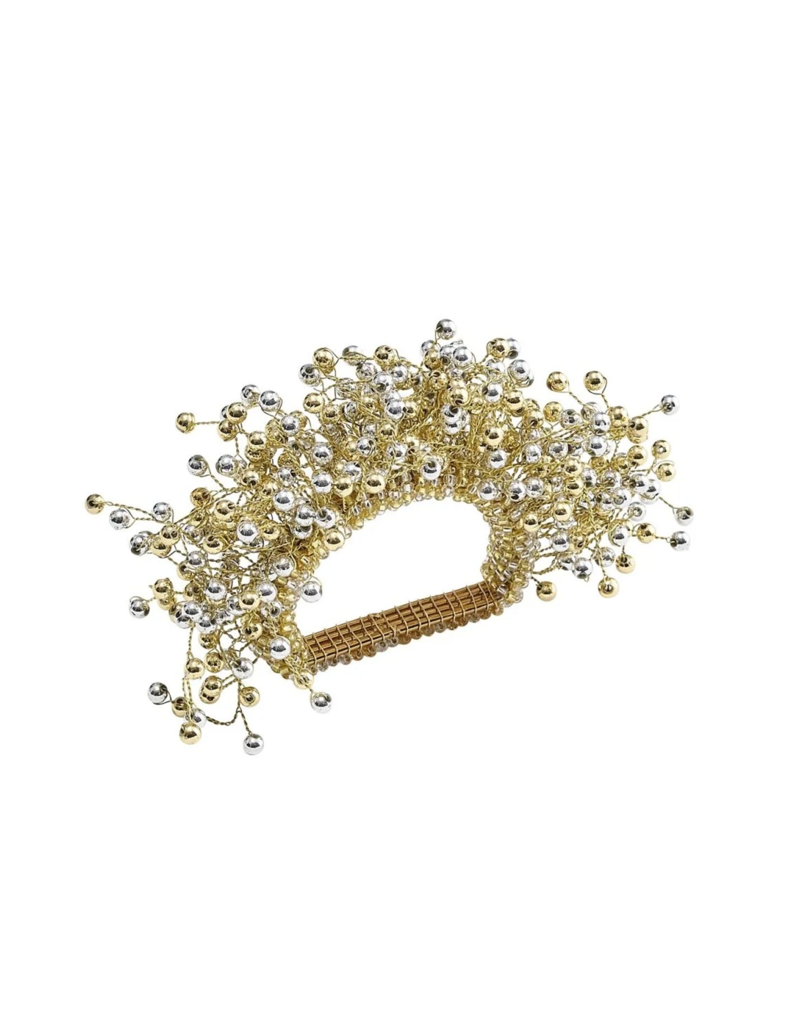 Spray Napkin Ring Set/4 - Gold & Silver