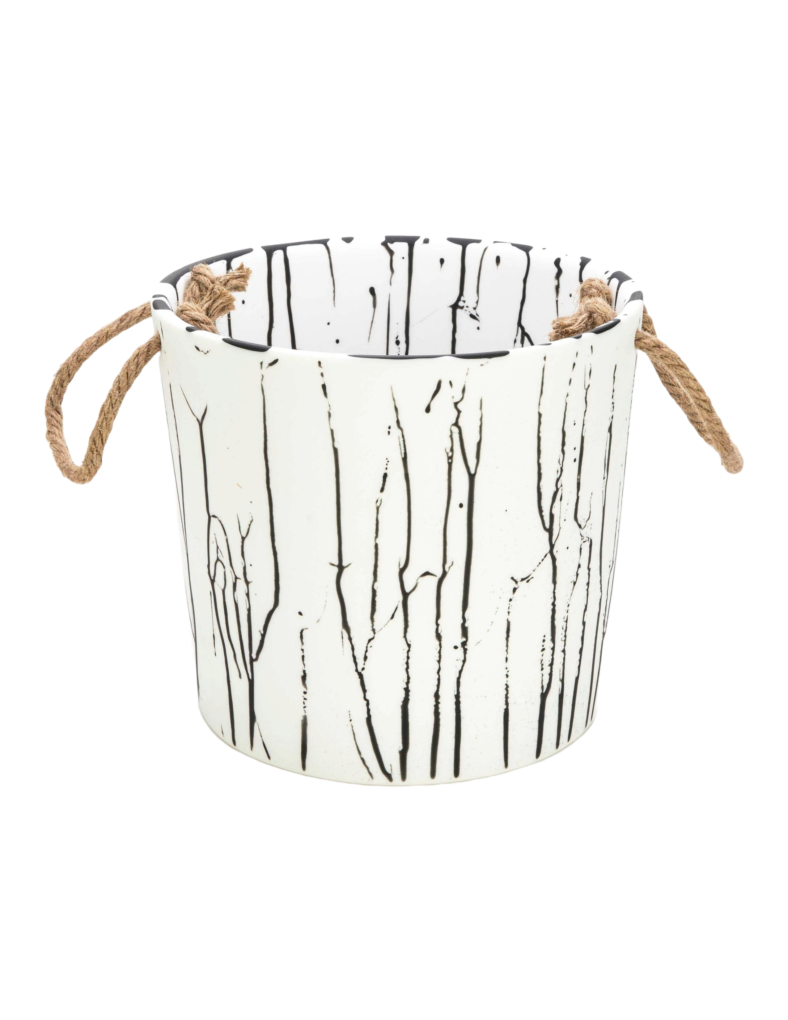 Ice Bucket - Solid White with Black Splatter