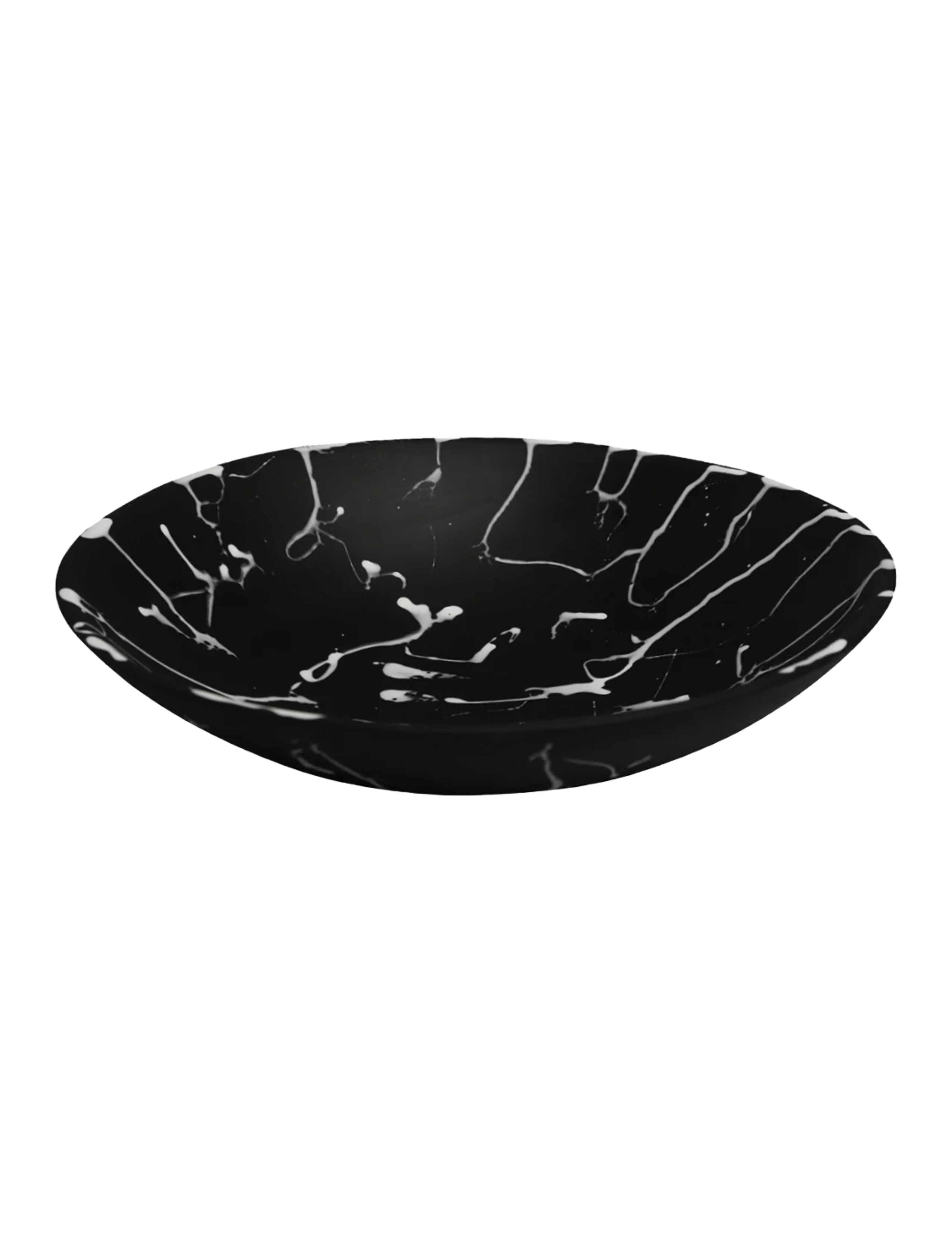 Large Everyday Bowl - Black with White Splatter