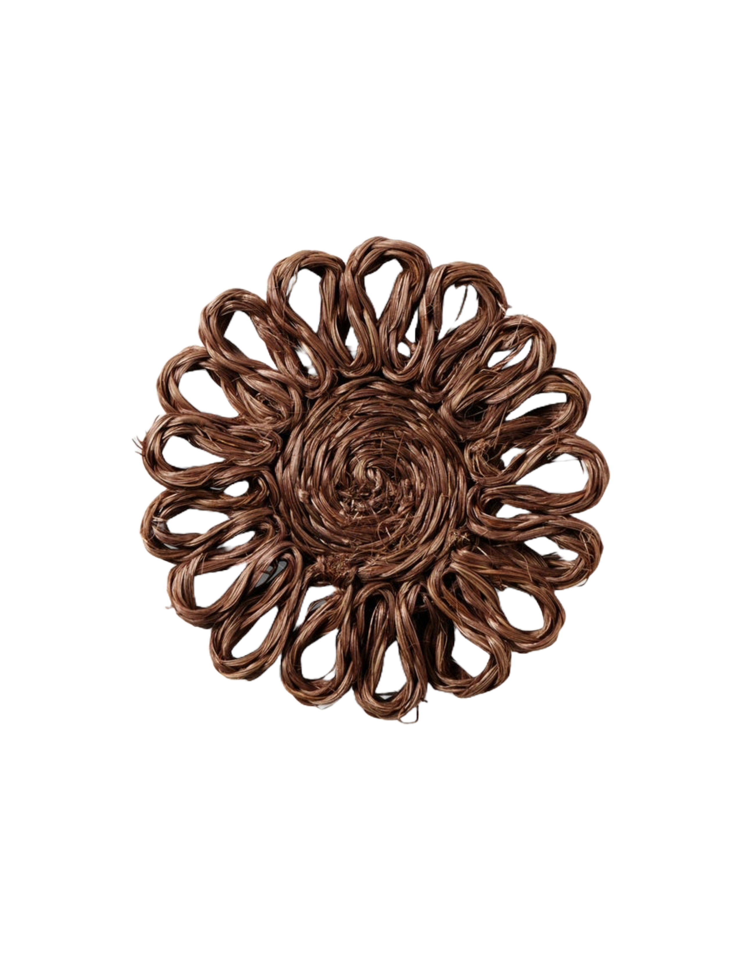Teigan Abaca Floral Coaster Boxed Set of 4 - Brown