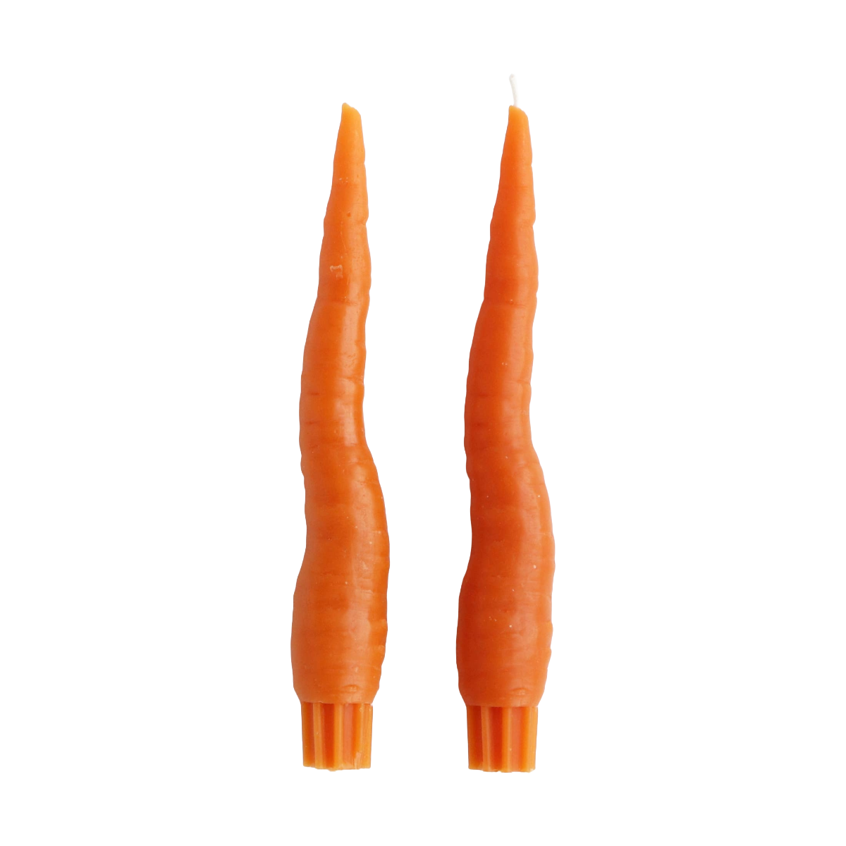 Carrot Taper Beeswax Candle Pair