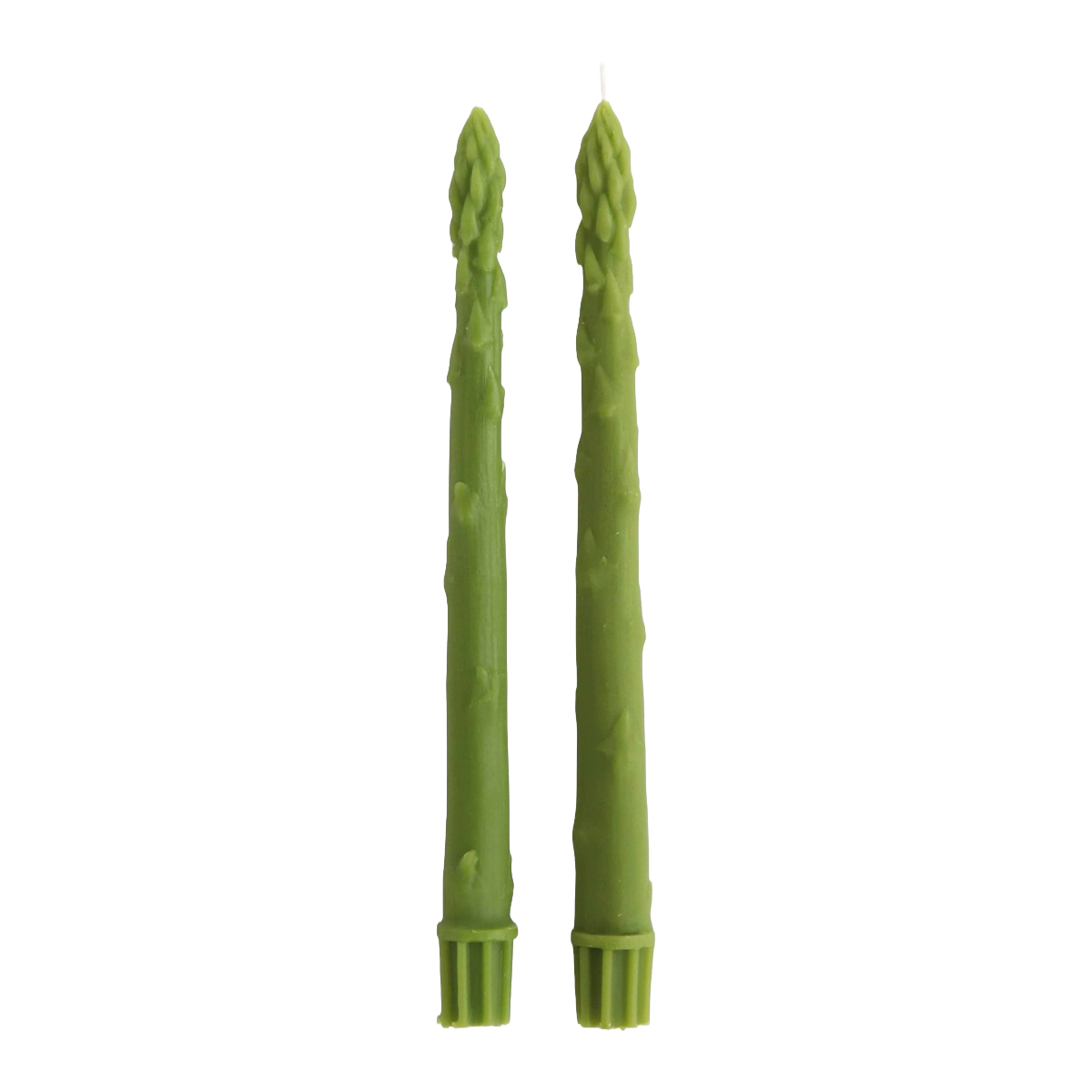 Asparagus Beeswax Taper Candle Pair