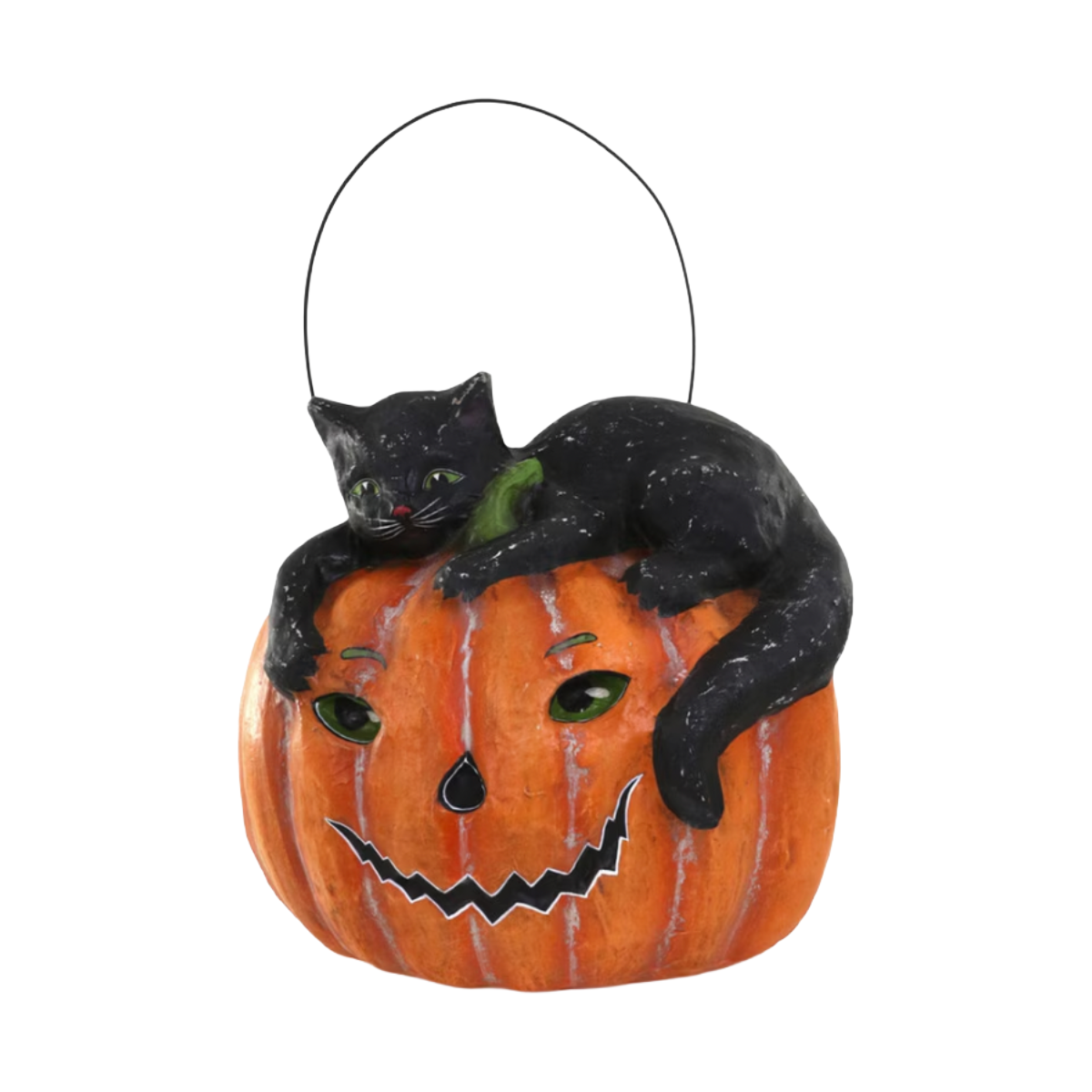 Cat With Pumpkin Candy Bucket