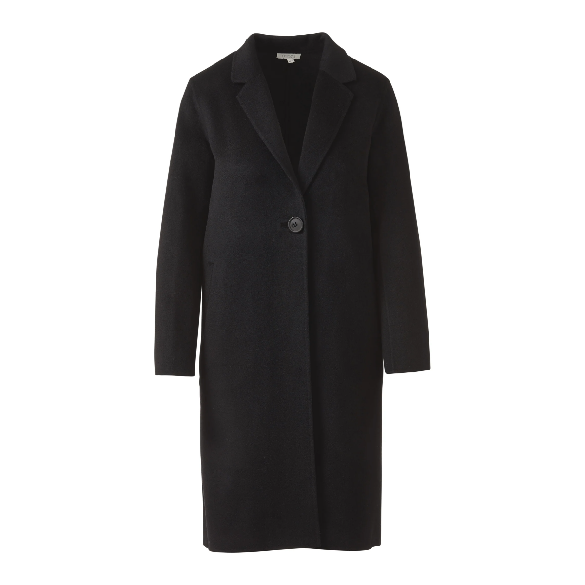 Long Notch Collar Coat - Black