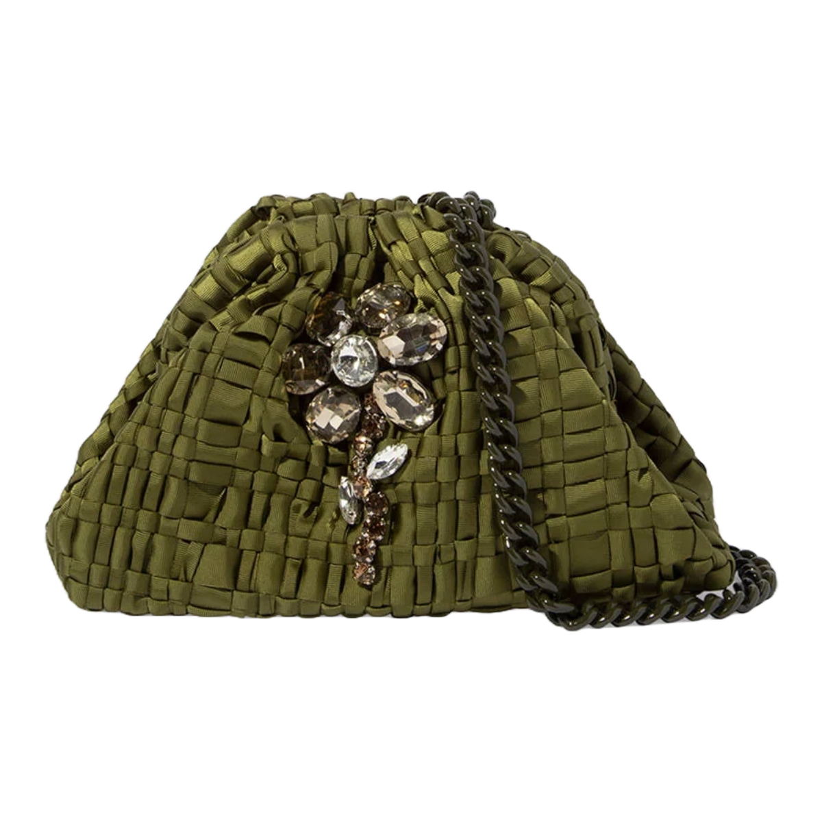 Crystal Petal Mini Game Clutch - Khaki