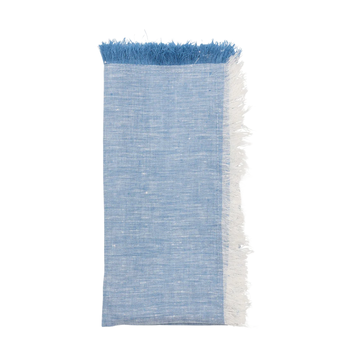 Chambray Fringe Napkin Set/4 - Blue