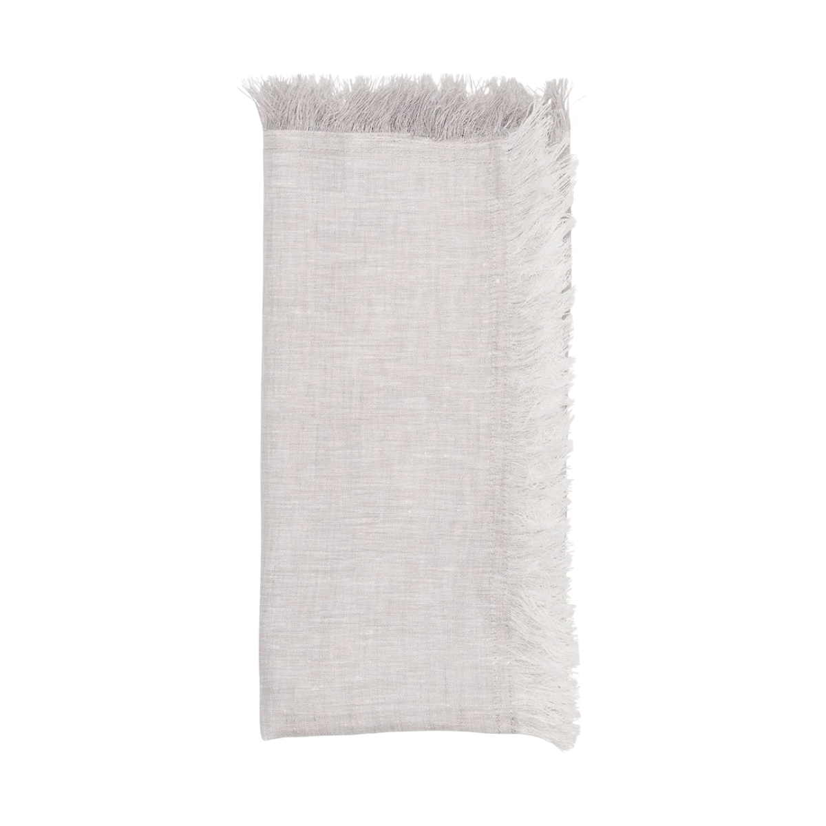 Chambray Fringe Napkin Set/4 - Gray