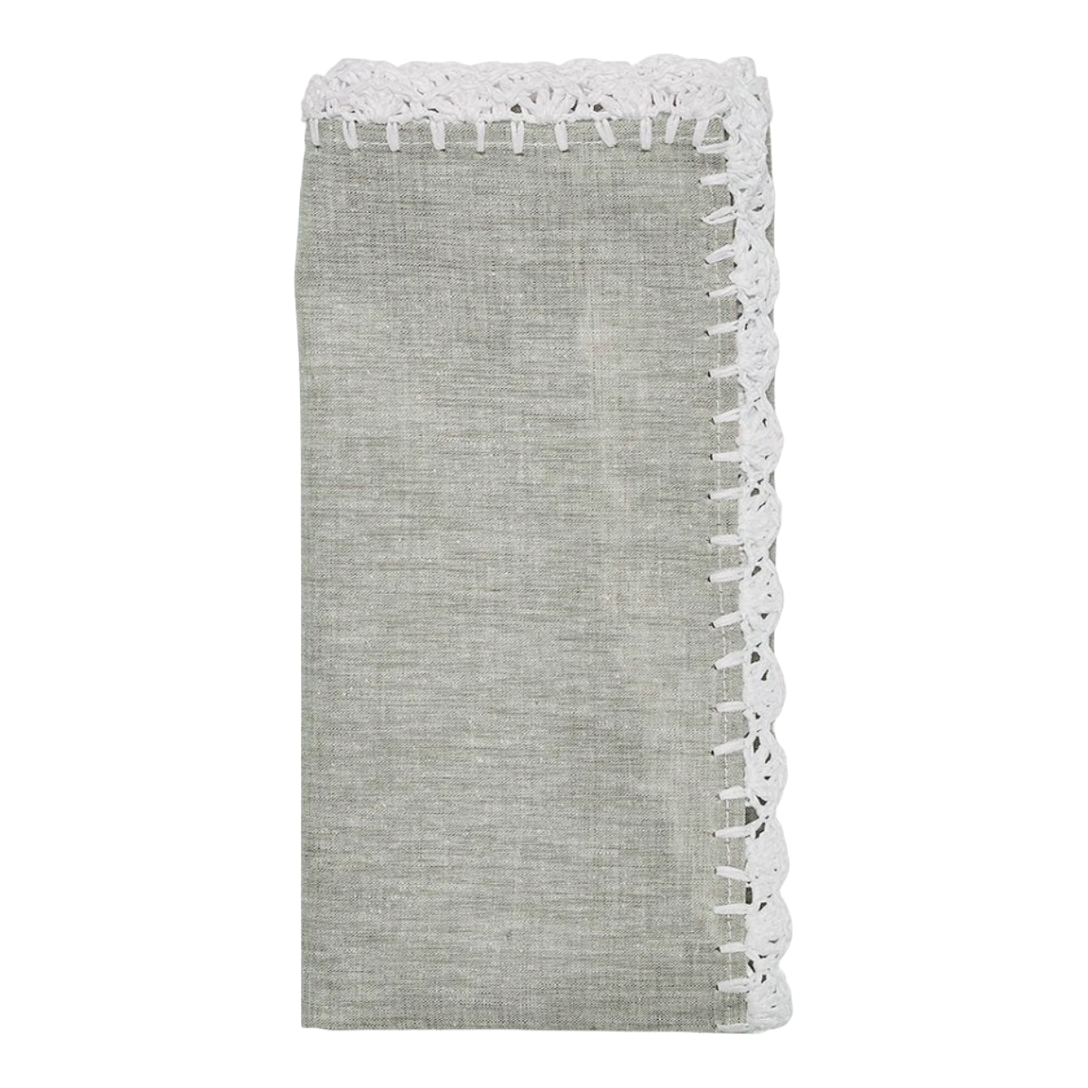 Shell Edge Napkin Set/4 - Gray & White