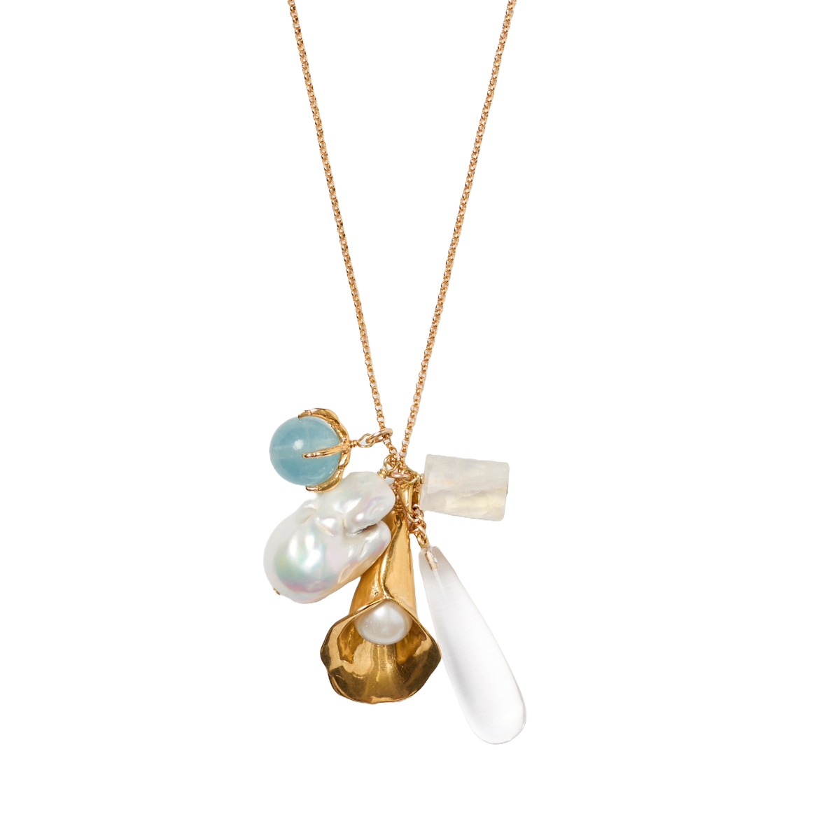 Freshwater Baroque Pearl Charm Necklace
