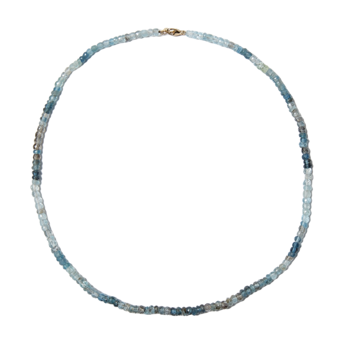14K Aquamarine Mix Bead Necklace