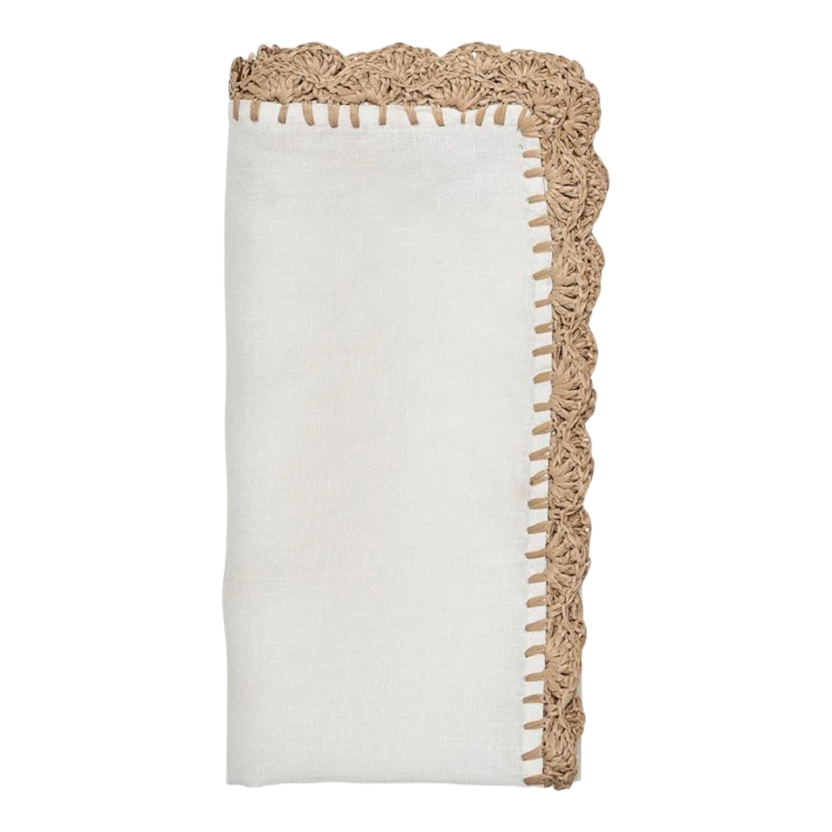 Shell Edge Napkin Set/4 - White & Natural