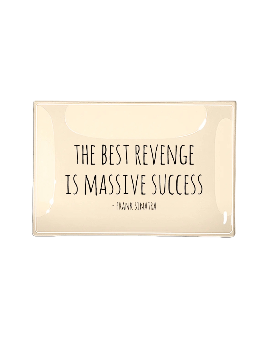 The Best Revenge Decoupage Glass Tray