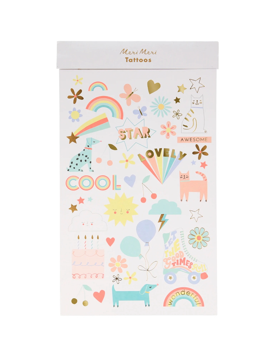 Fun Icon Temporary Tattoo Sheet