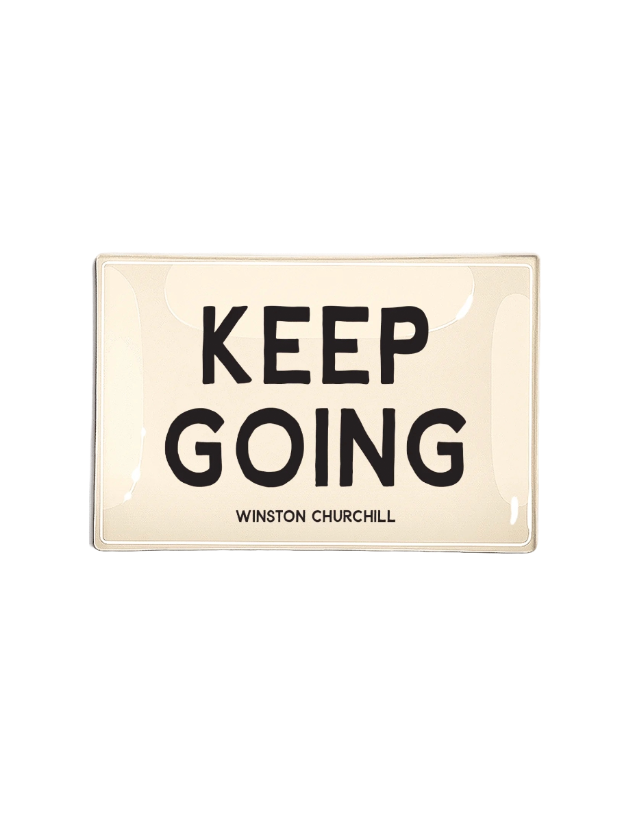 Keep Going Decoupage Glass Tray