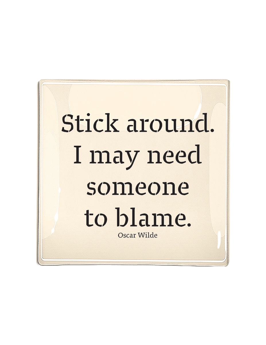Stick Around Decoupage Glass Tray