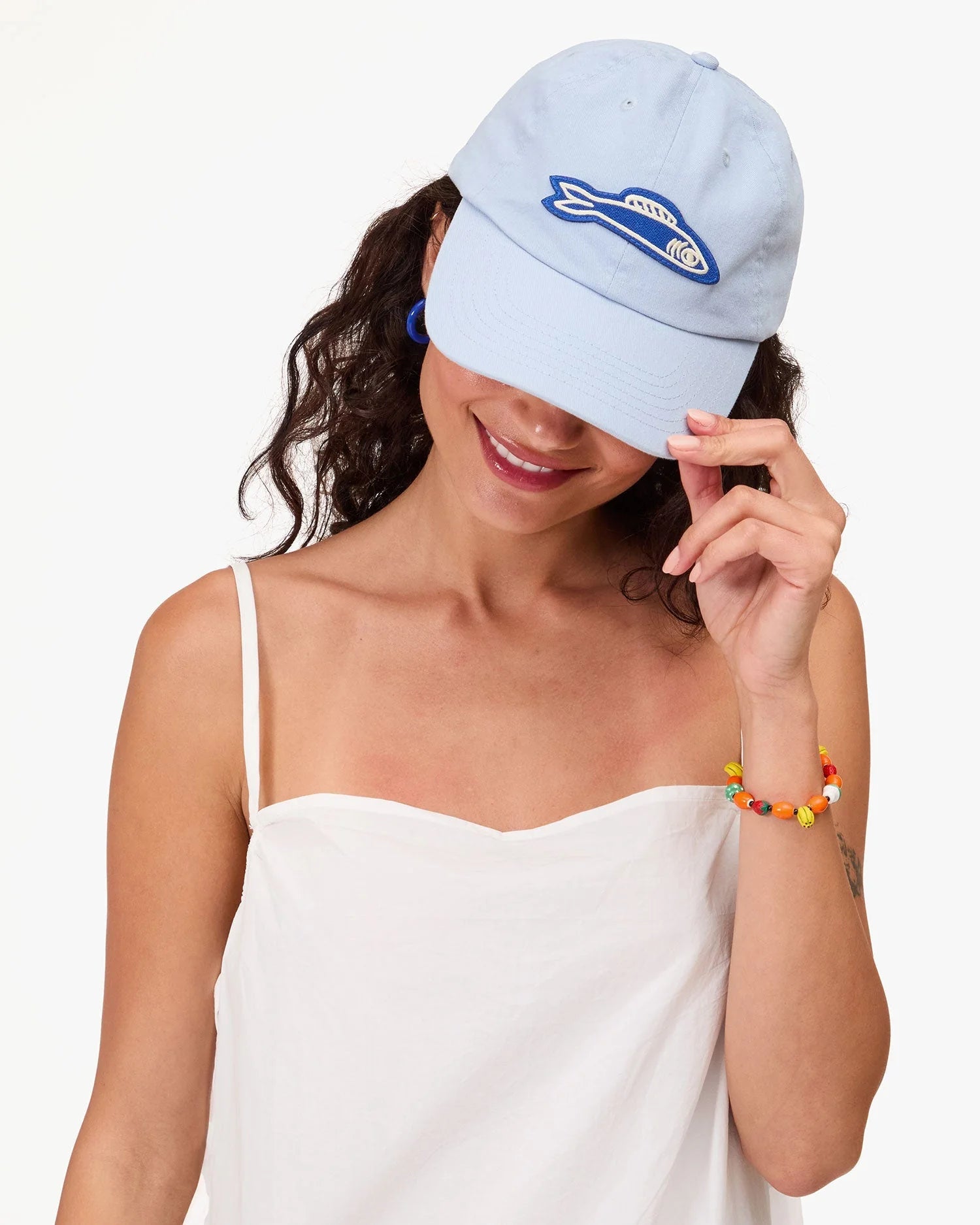 Baby Blue with Cobalt Sardine Patch Baseball Hat