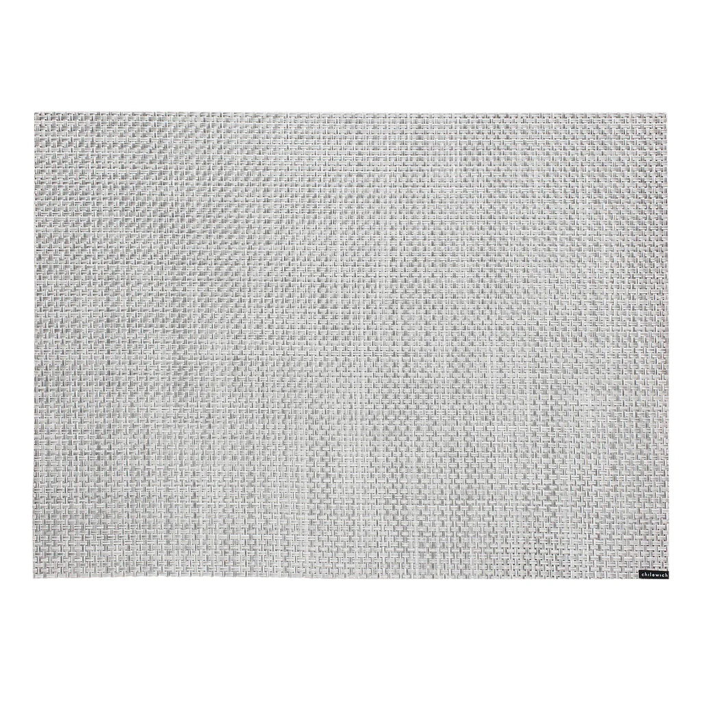 Basketweave Placemat - White/Silver