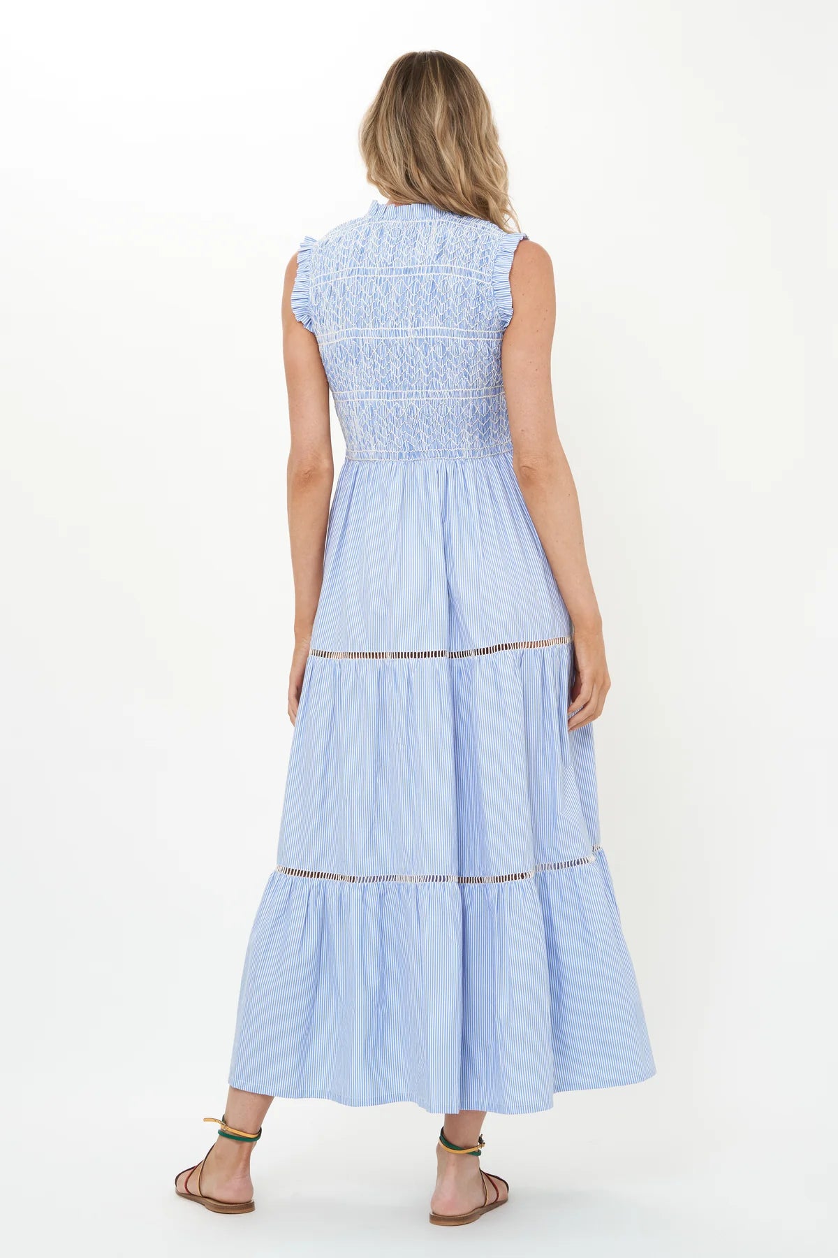 Sleeveless Smocked Maxi - Chatham Blue