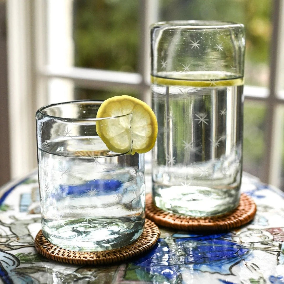 Starry Night Rocks Glass Set of 4 - Clear