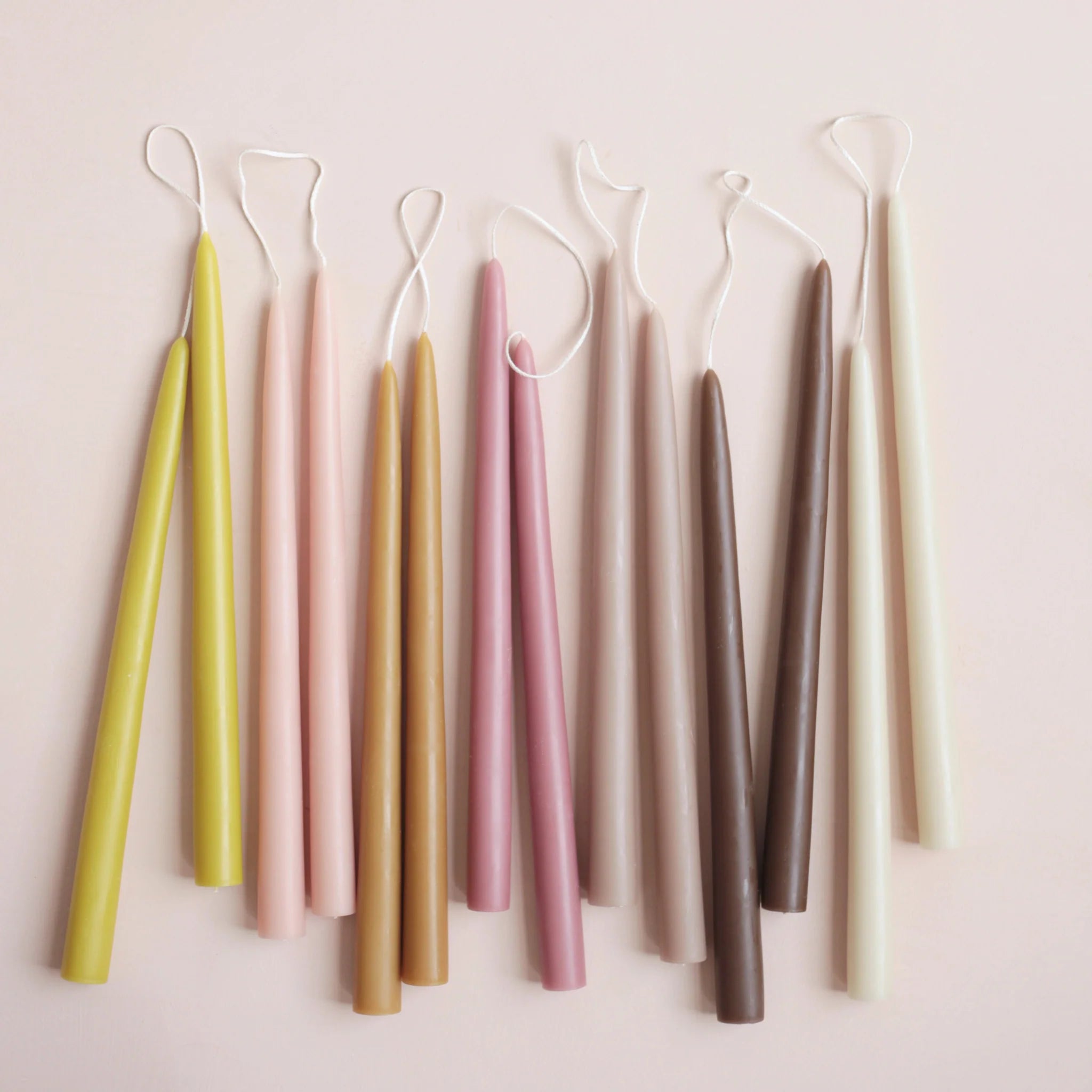 Dipped Taper Candles - Peat