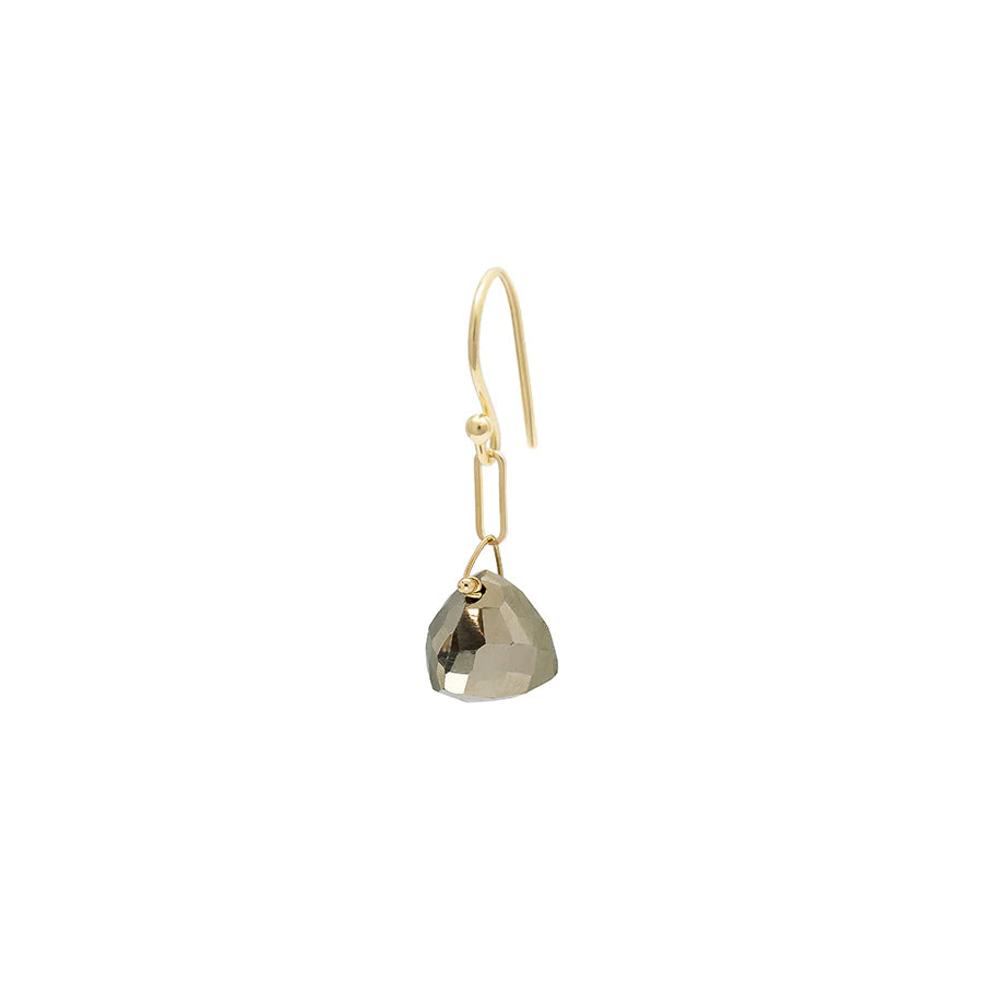 Gemstone Paper Clip Earrings - Pyrite