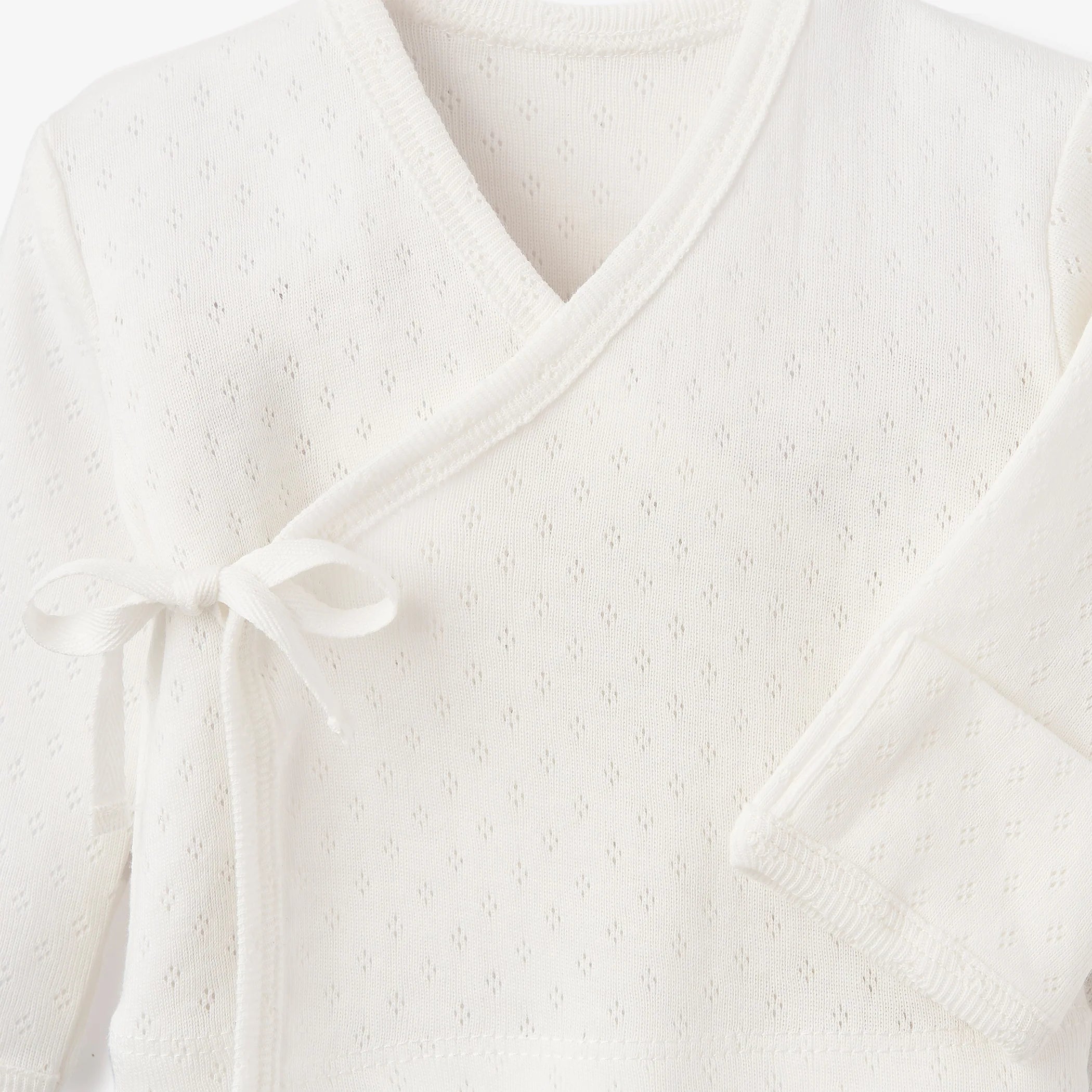 Organic Cotton Pointelle 3 Piece Preemie Layette Set with Gift Box