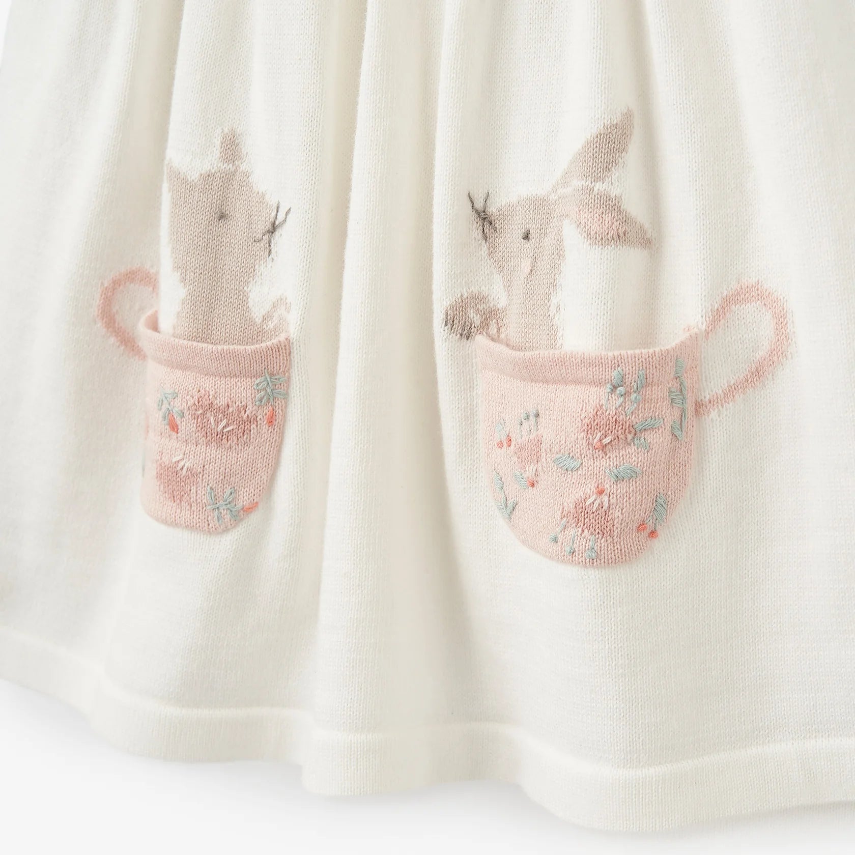 Tea Party Flutter Sleeve Knit Dress