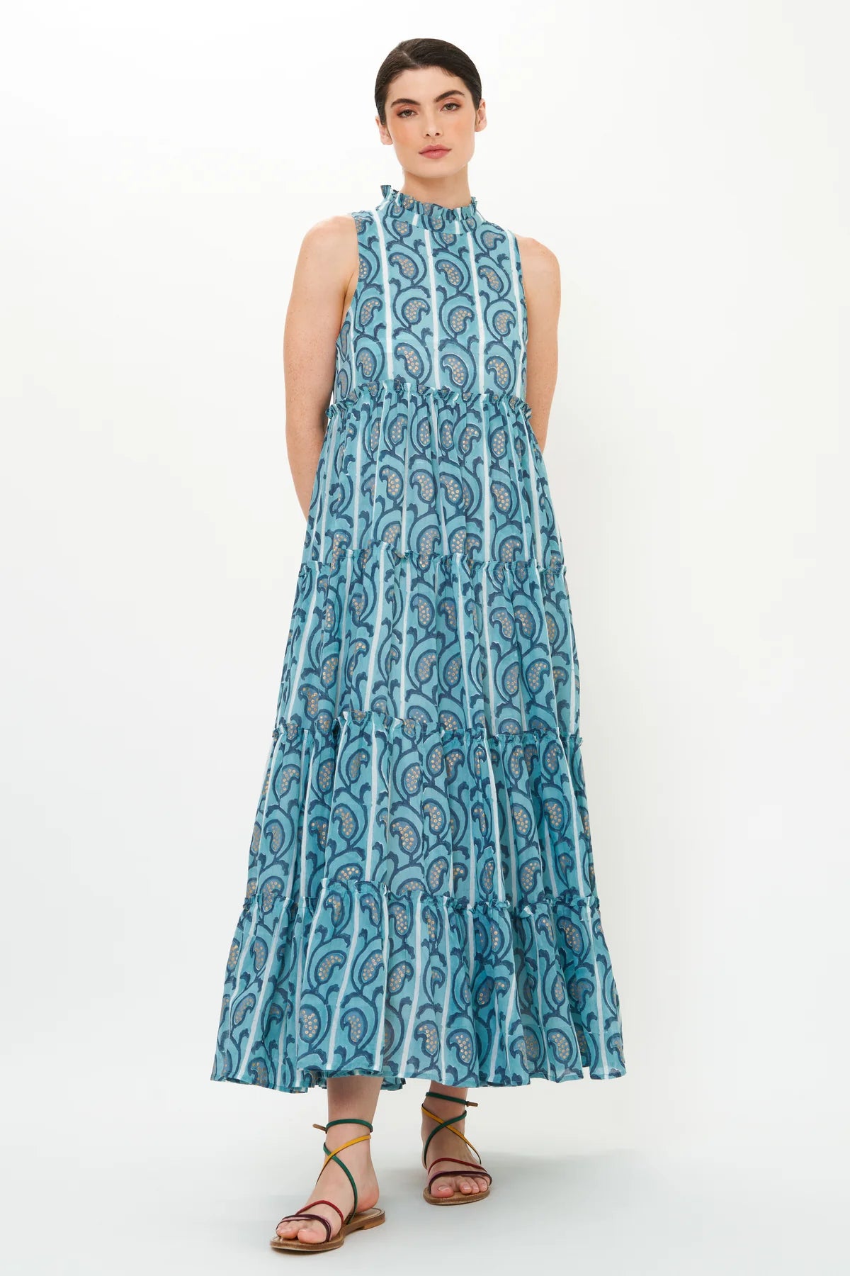 Ruffle Tiered Maxi - Goa Blue