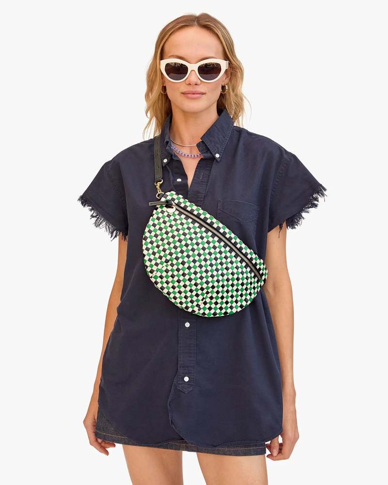 Grande Fanny - Woven Checker Green Apple Multi