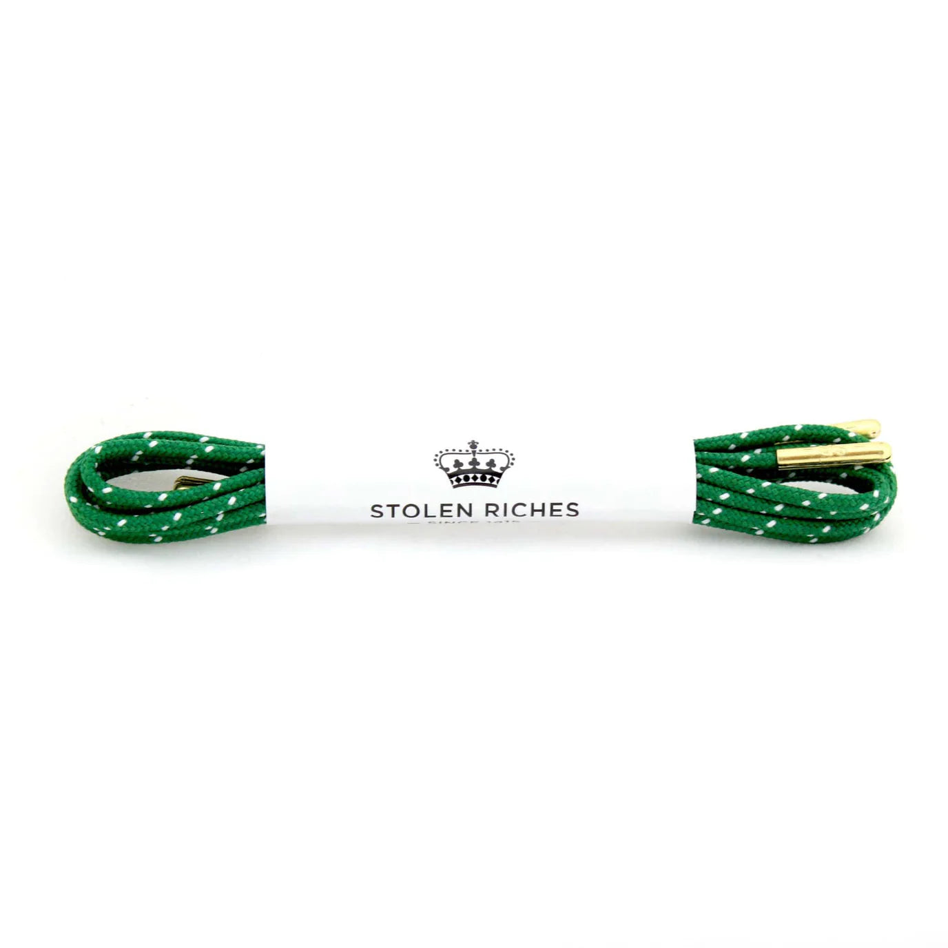 Dress Shoelaces - Green Polka Dot