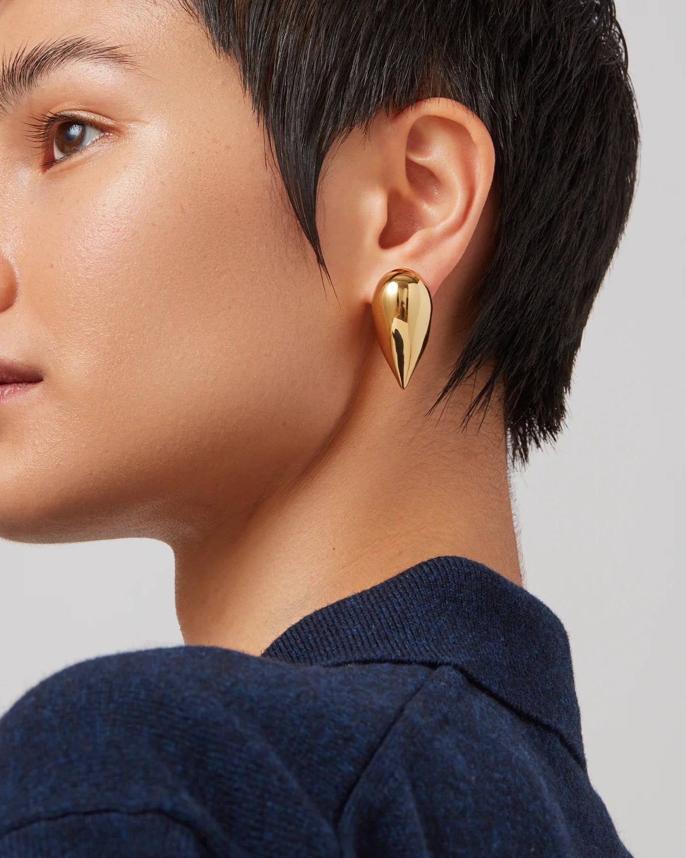 Art Heart Puff Earrings - Gold