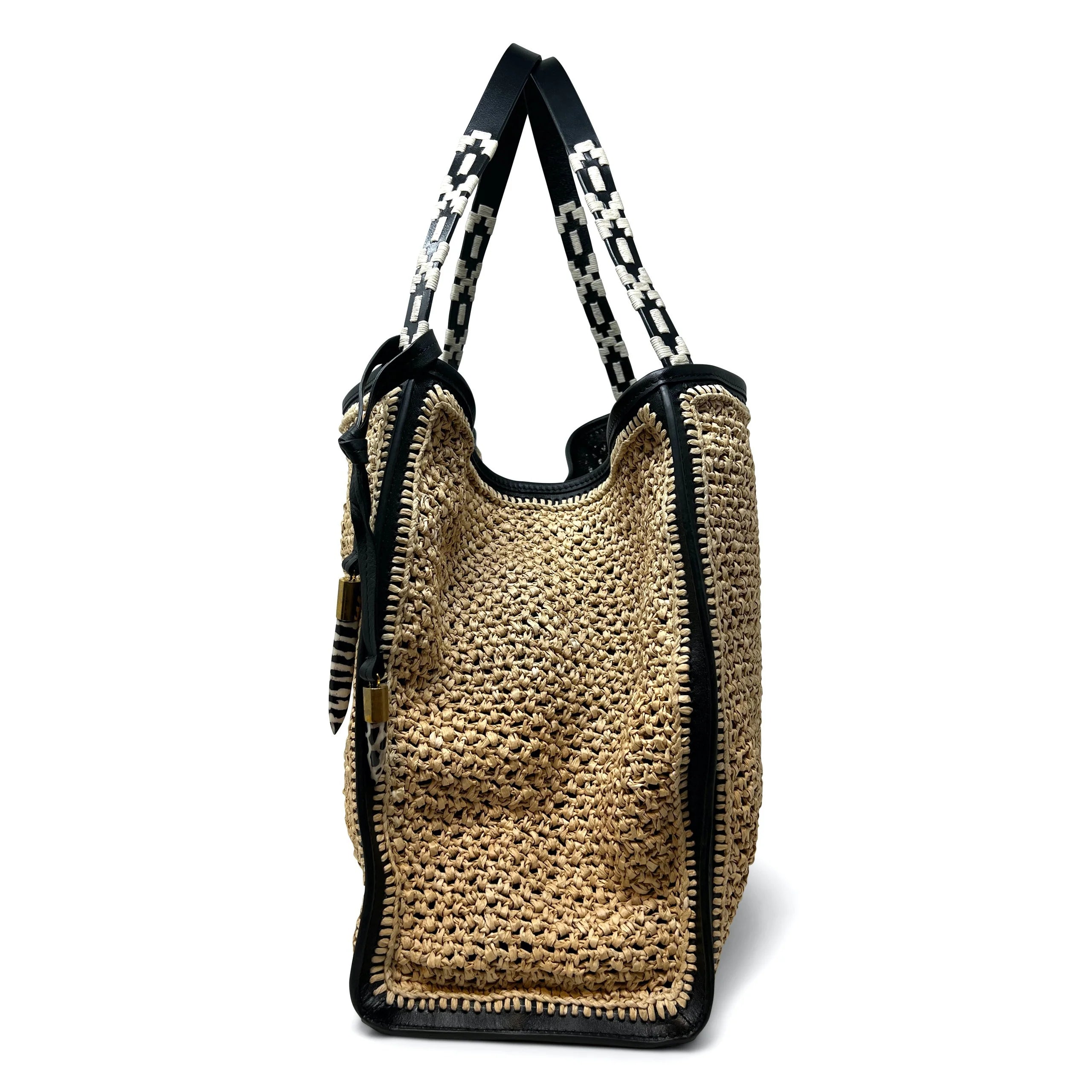 Natural Mesh Raffia Slim Taunton Tote
