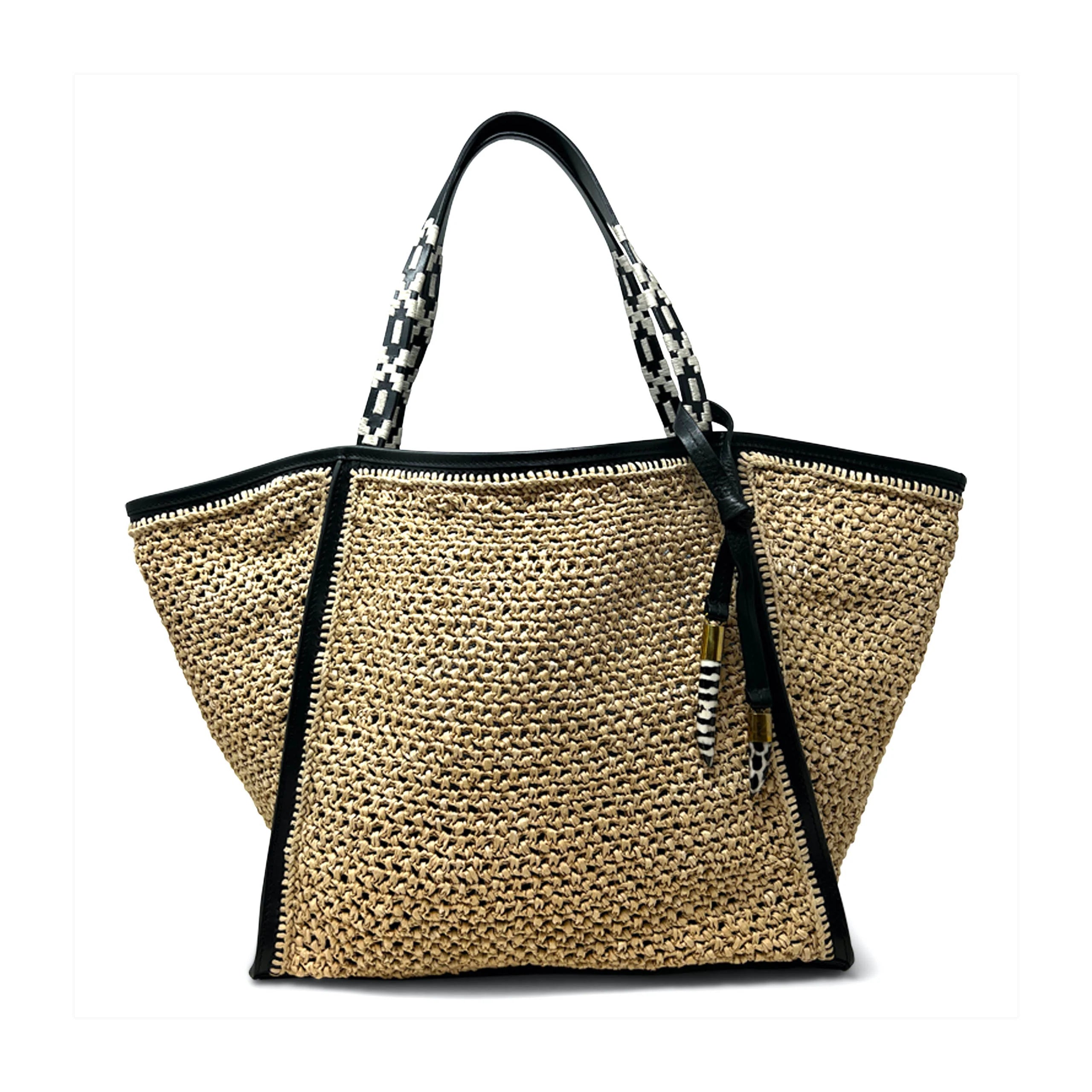 Natural Mesh Raffia Slim Taunton Tote