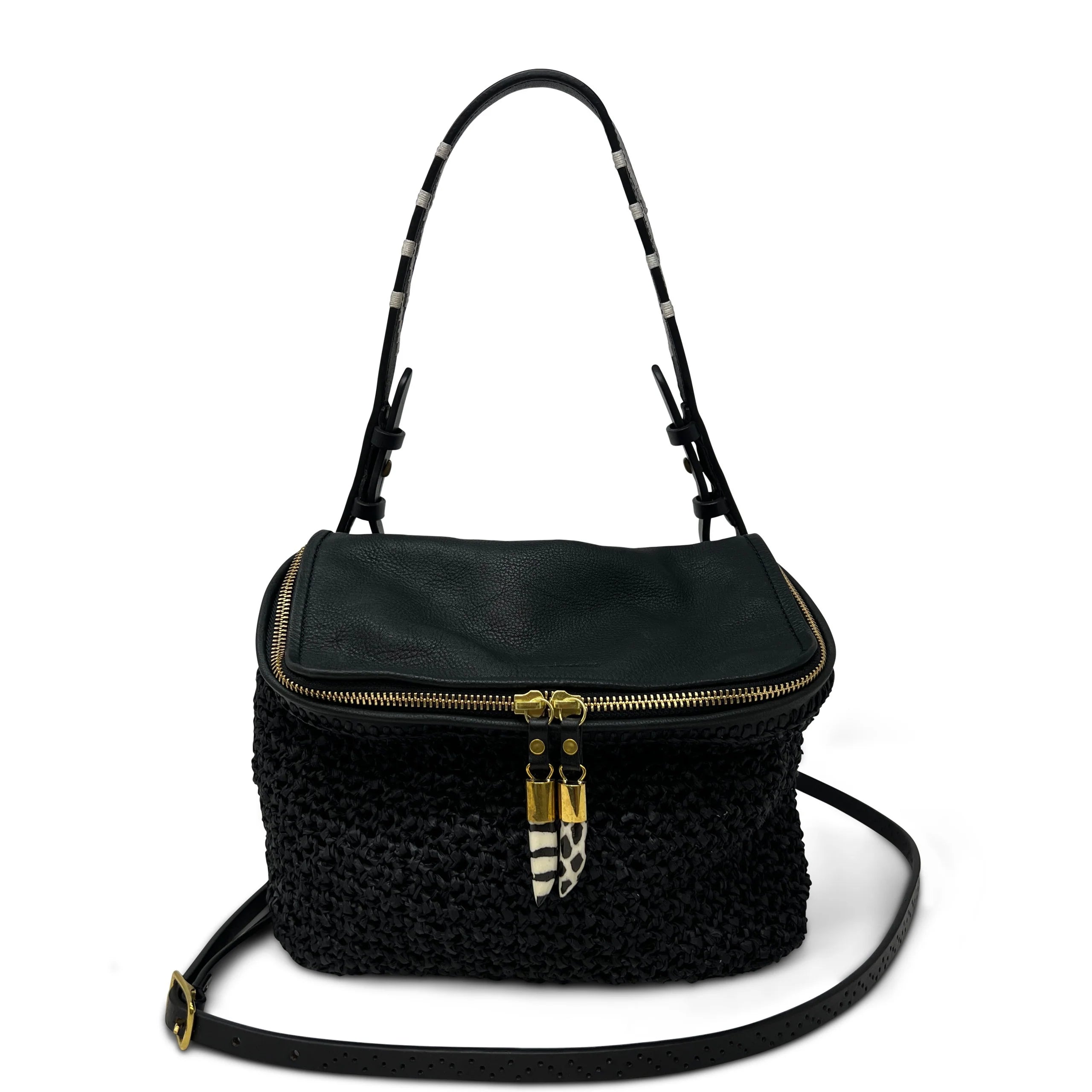 Mini Rough Night Crossbody Black Mesh