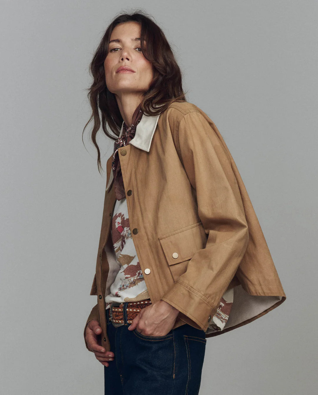 The Waxed Swingy Jacket - Walnut