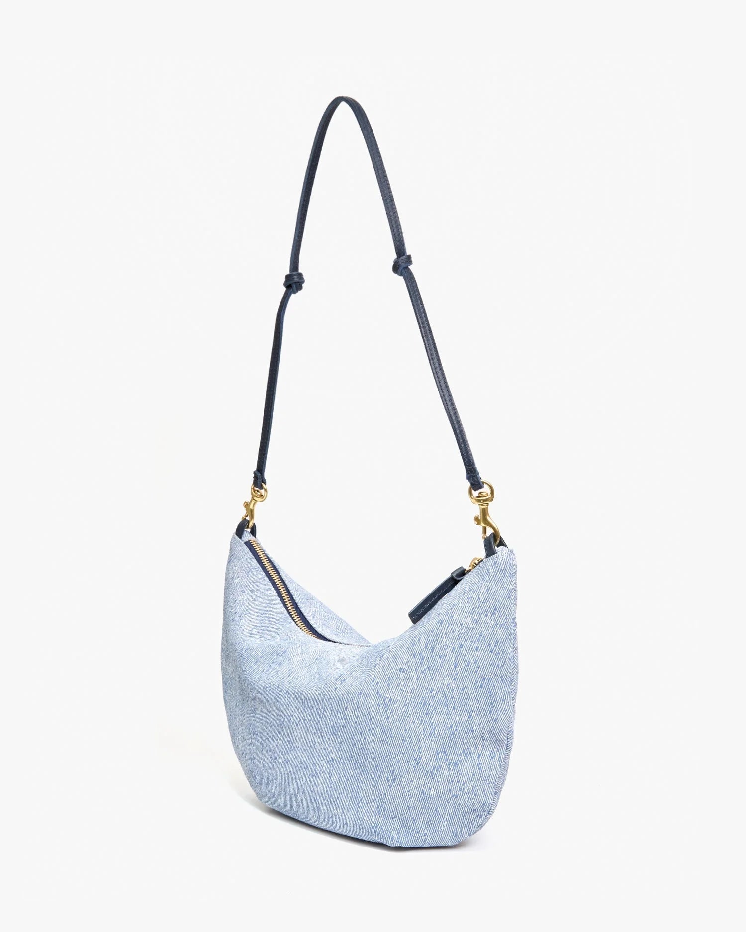 Lune Handbag - Light Blue Denim Suede