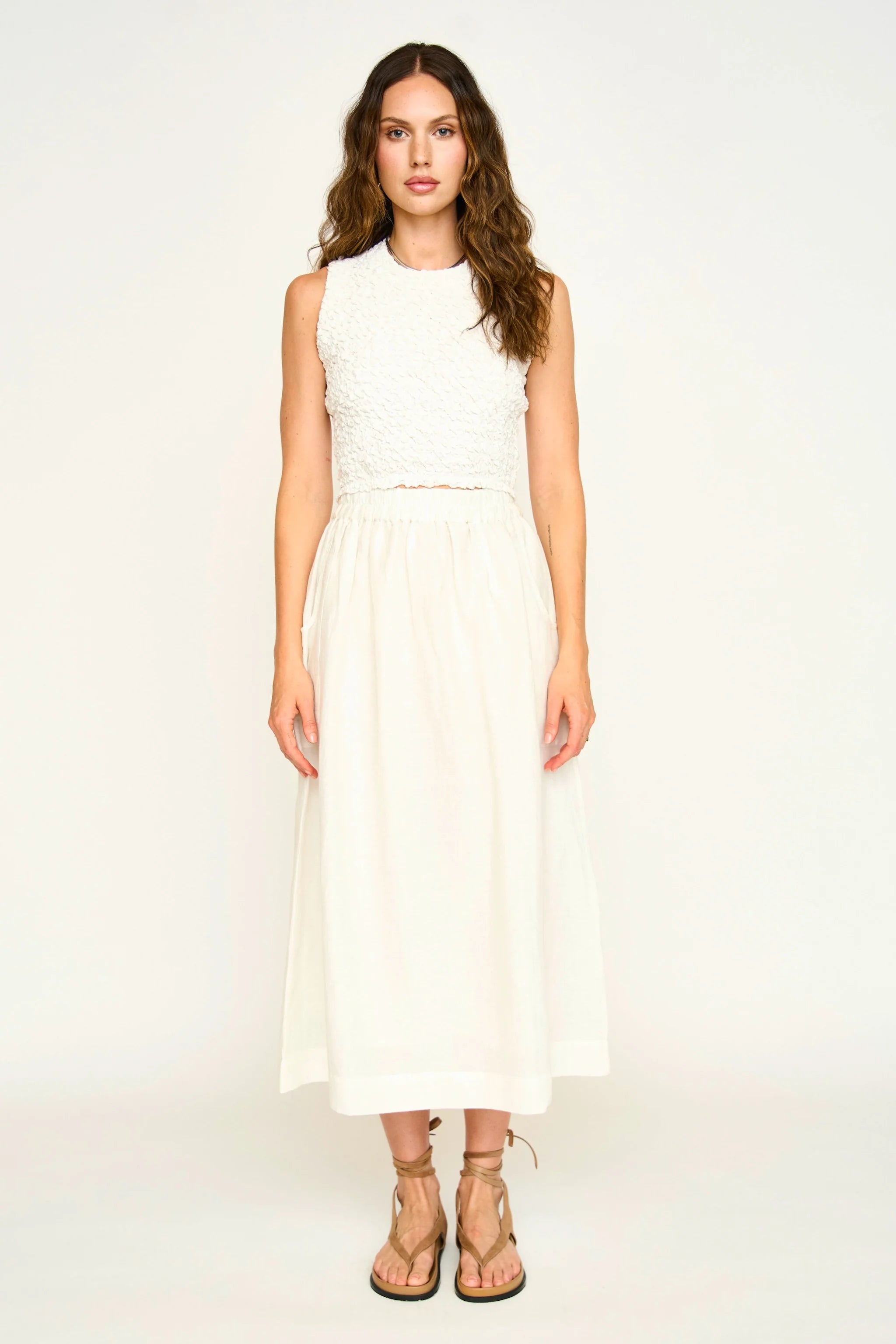 Lucia Smocked Top - White