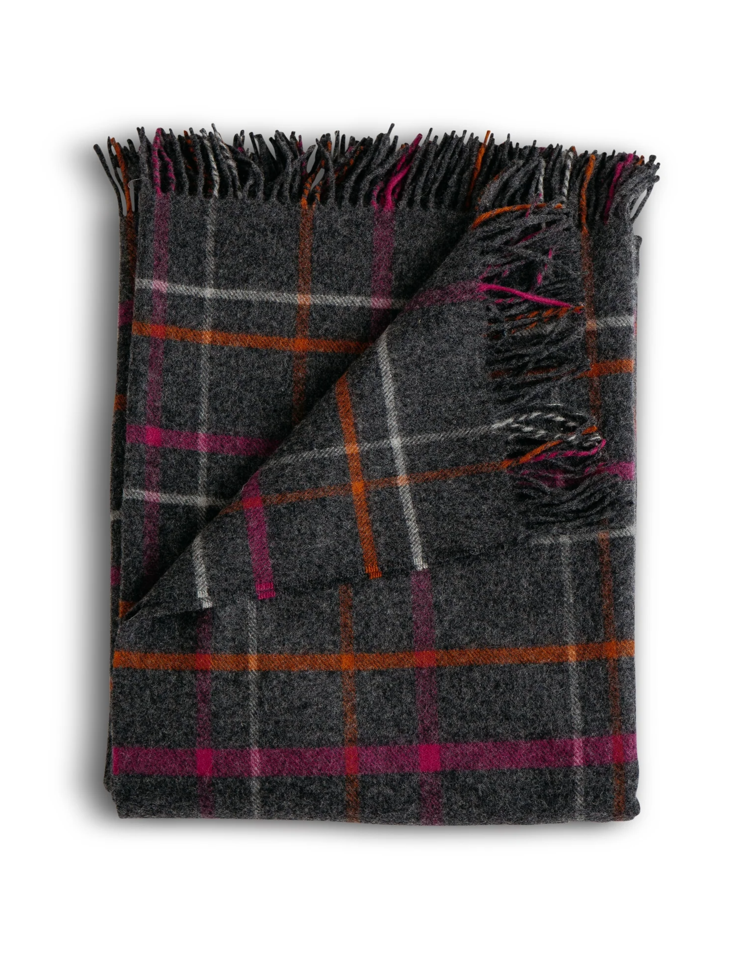 Merino Lambswool Throw - Ledge Plaid Multi