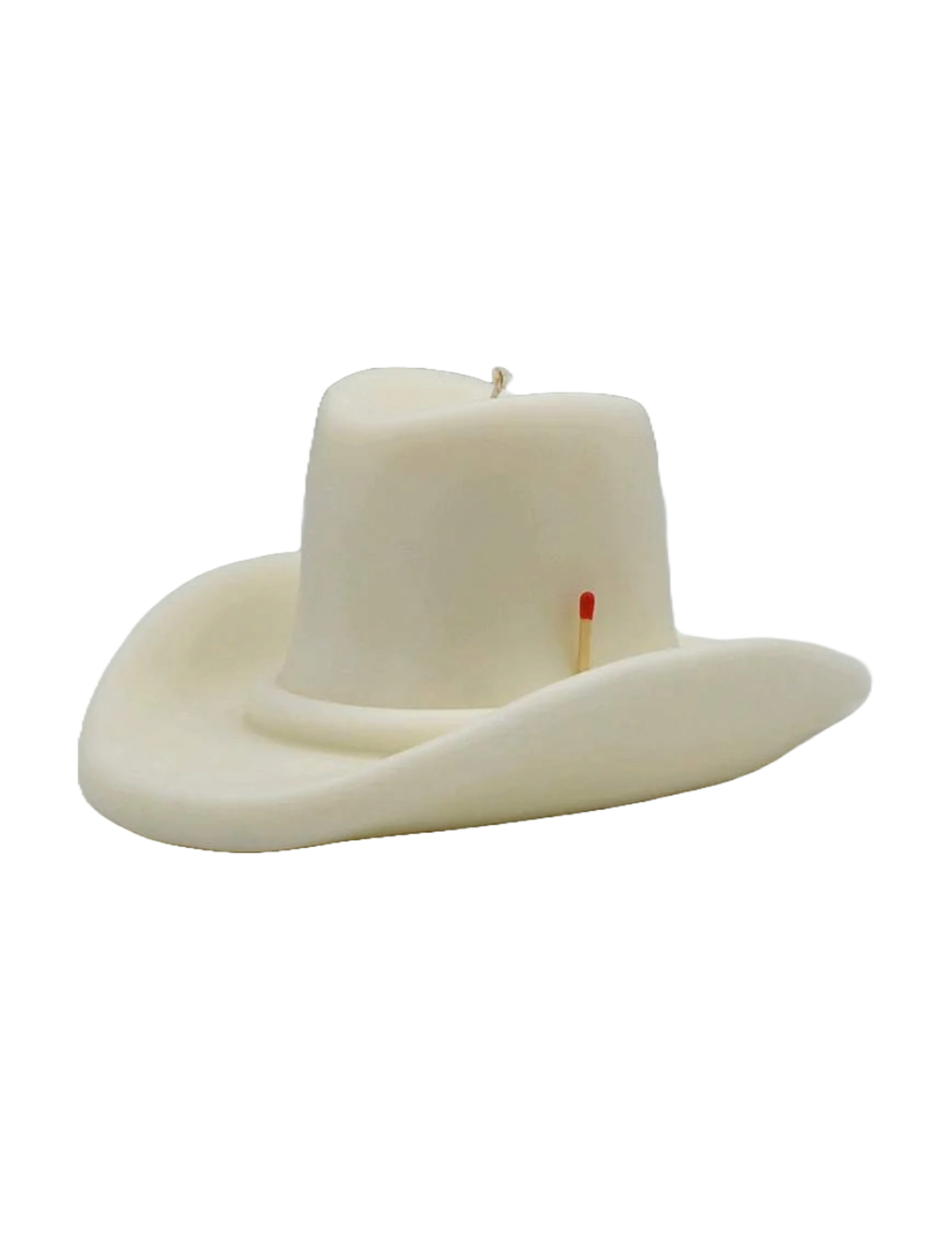 Belle Star Cowboy Hat Candle - White