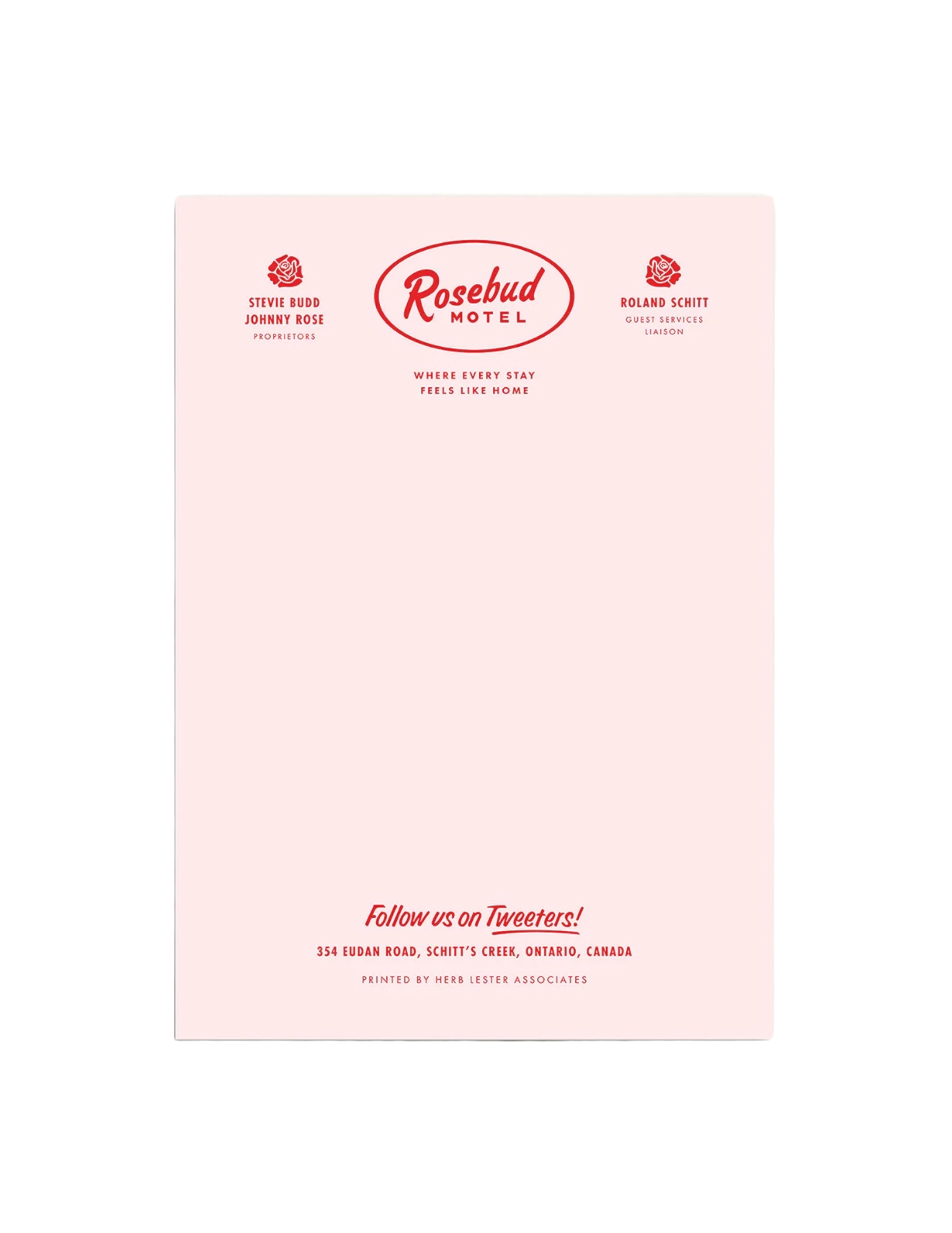 Rosebud Motel: Fictional Hotel Notepad